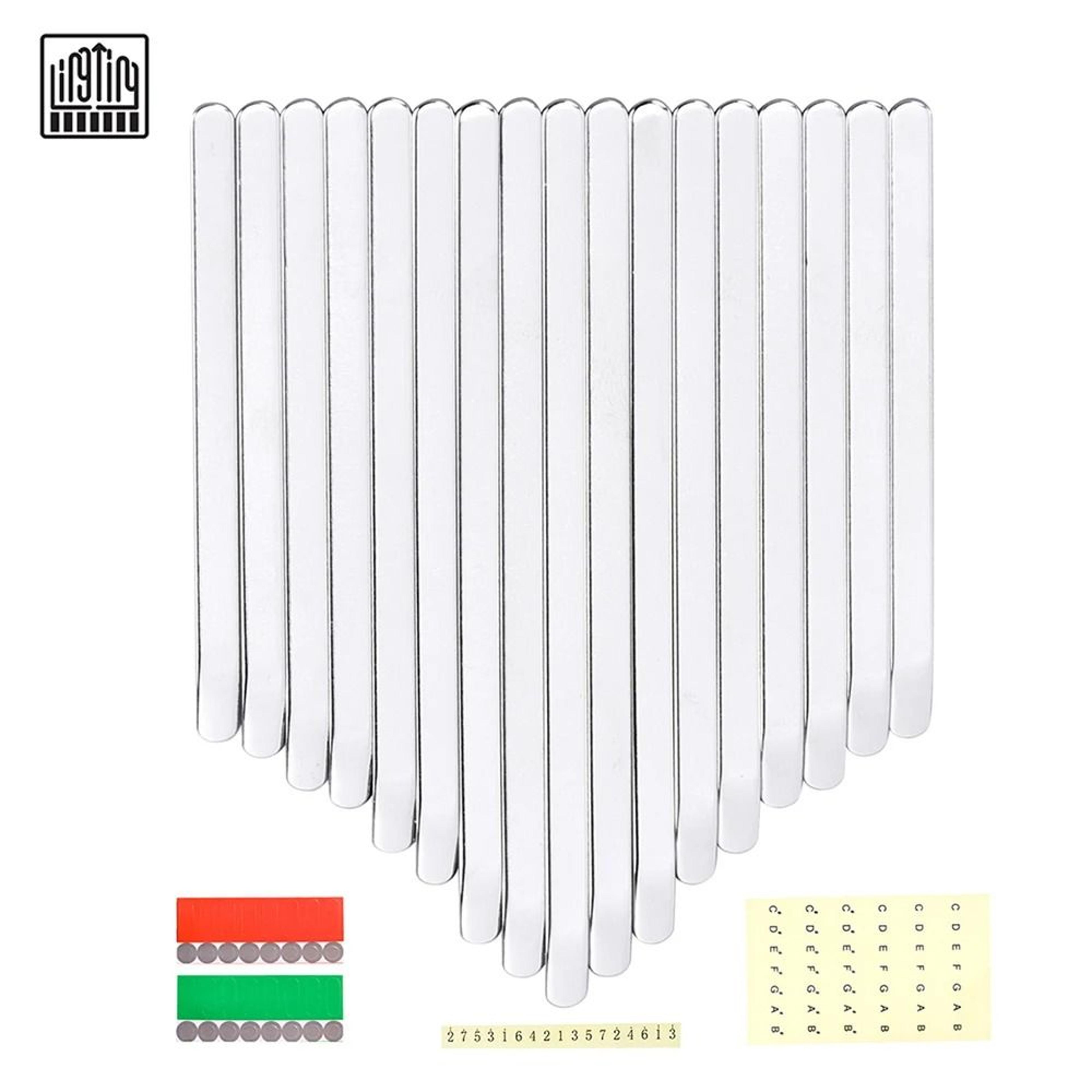 lingting 17-key kalimba replacement keys manganese steel tines with note stickers