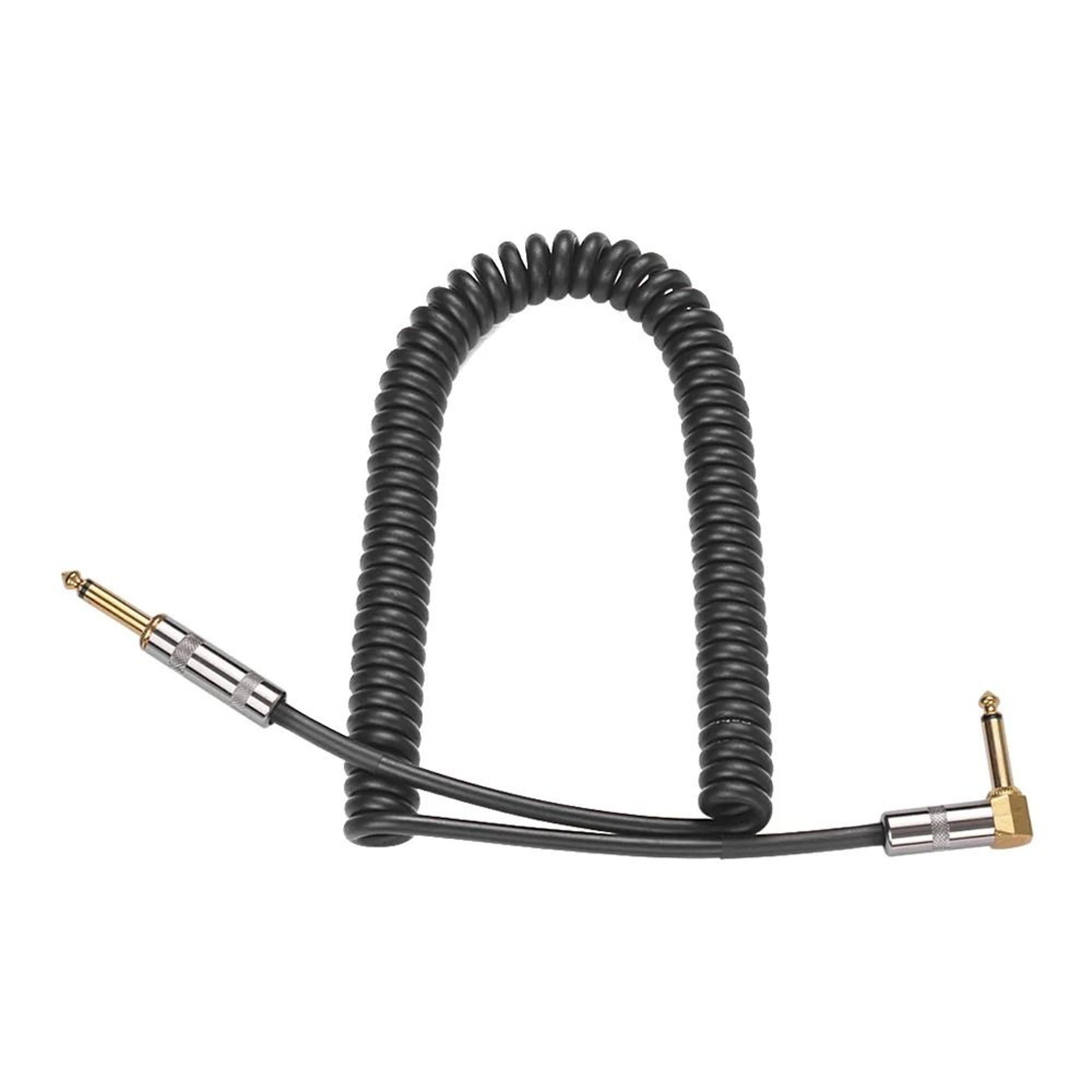 3M Coiled Guitar Cable 14 Inch TS Straight To RightAngle Instrument Cord 3