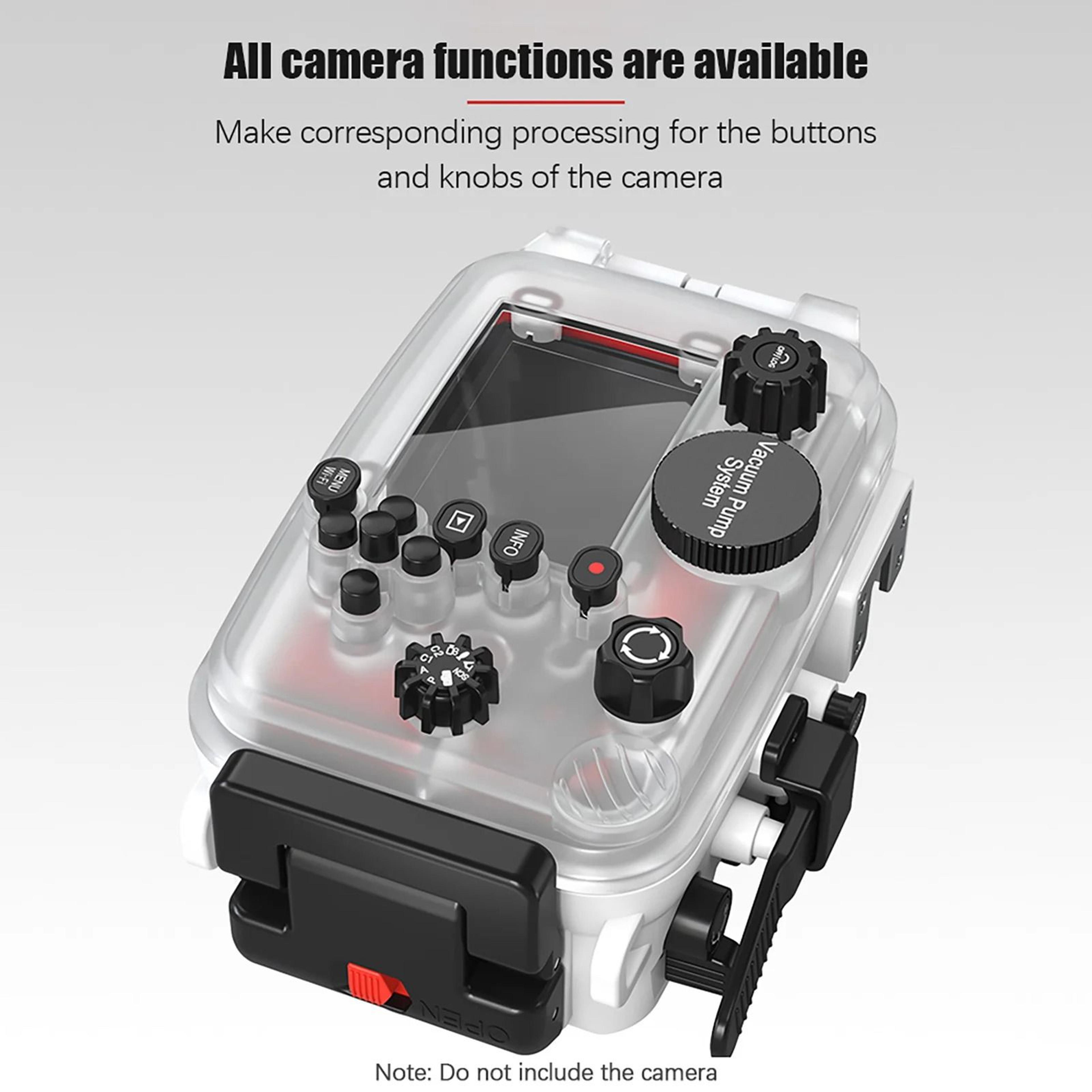 TG7 Waterproof Camera Housing 60M Diving Case With 52mm 67mm Lens Adapter 6