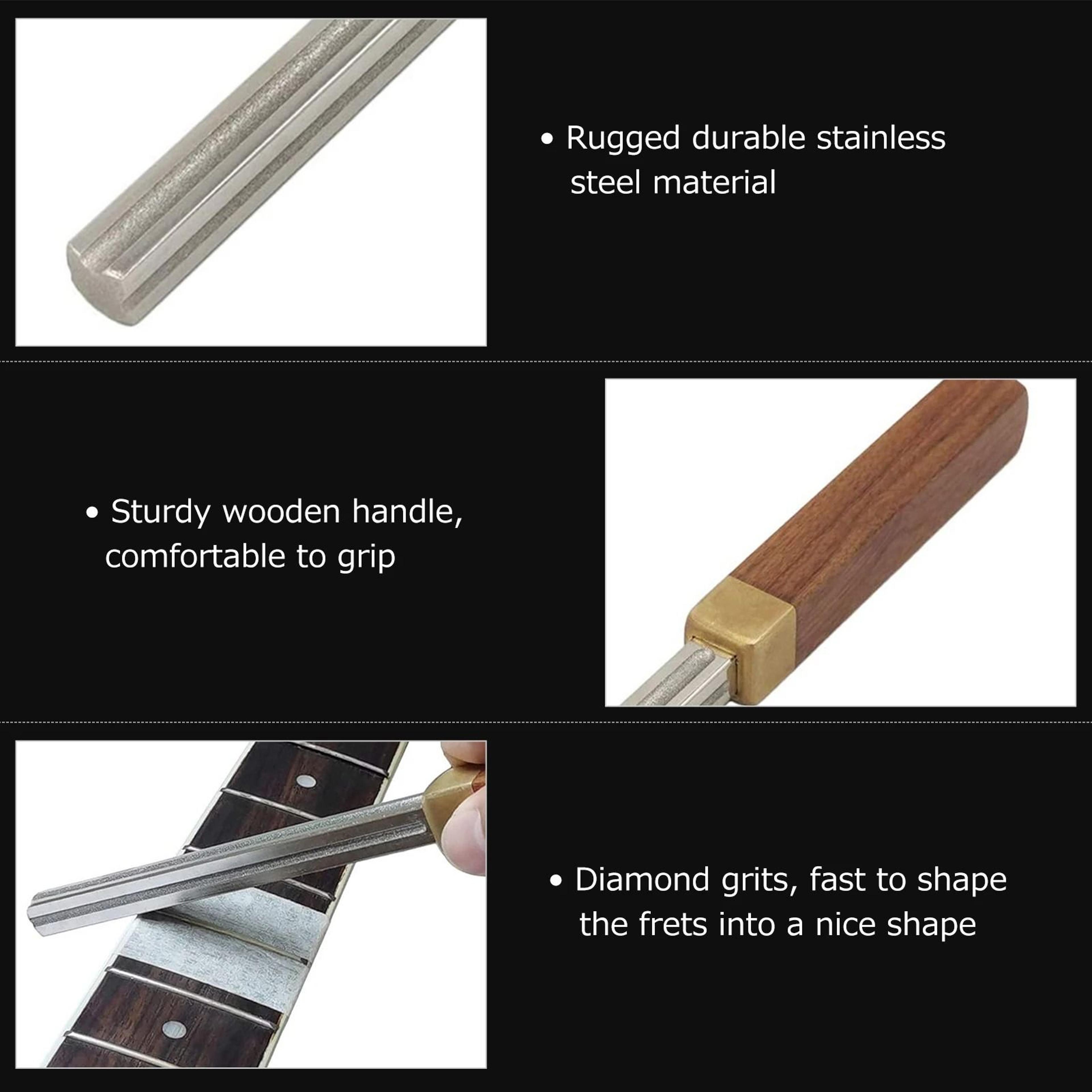 4Edge Diamond Guitar Fret File With Fretboard Guards For Guitar Bass And Ukulele 5