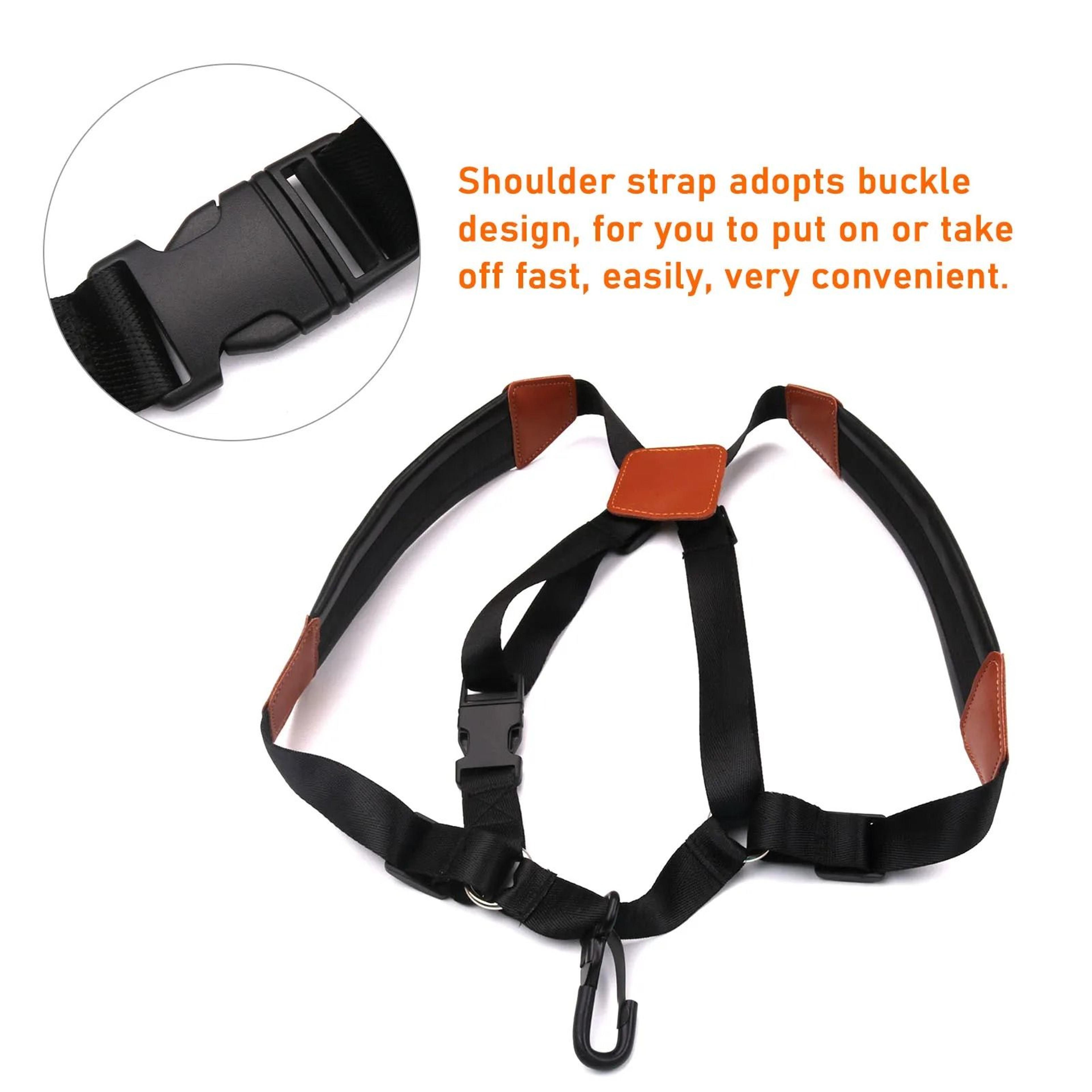 Adjustable Saxophone Shoulder Strap Padded Leather Harness For Soprano Alto Tenor And Baritone Sax 7