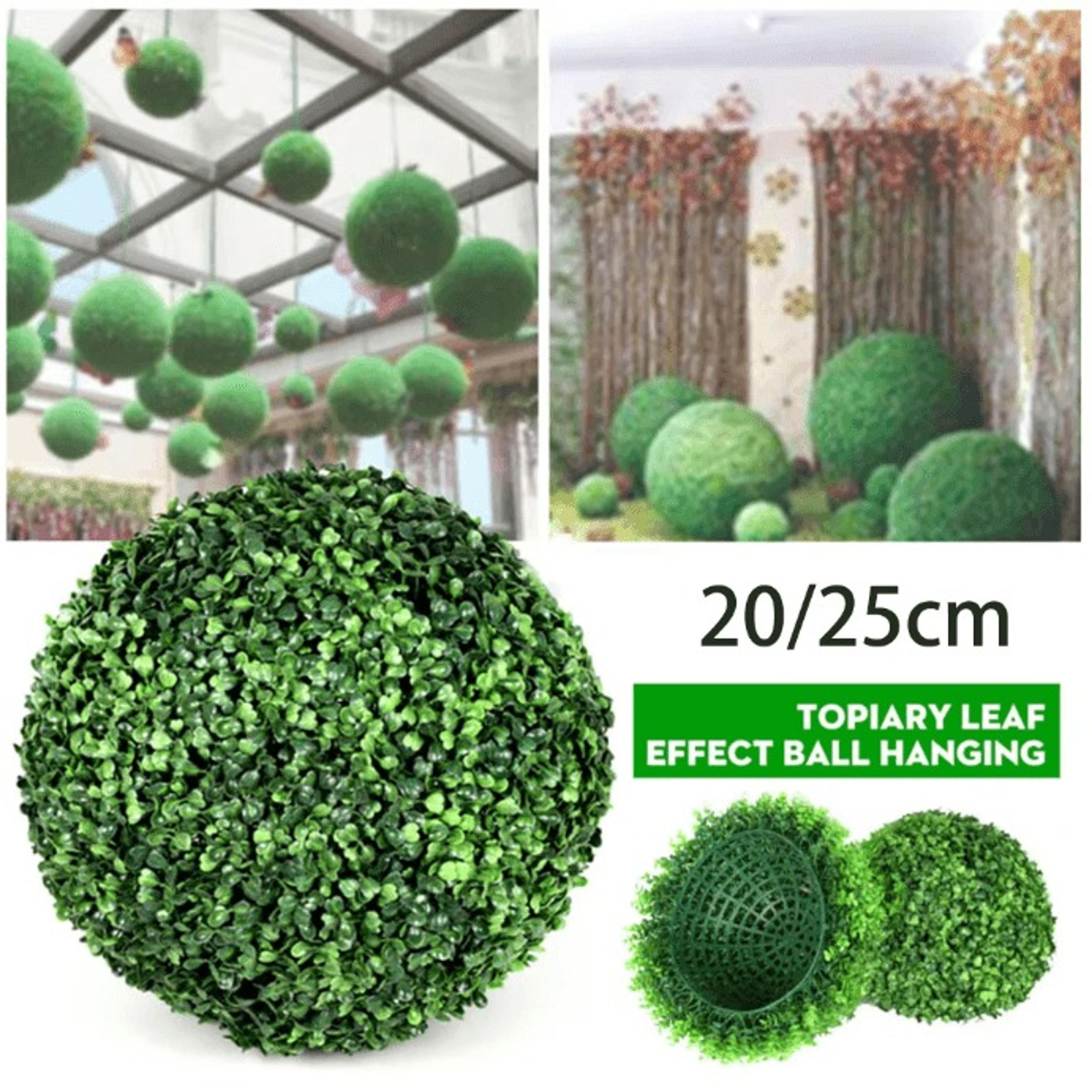 round artificial greenery ball hanging faux plant sphere for home, office and event decor