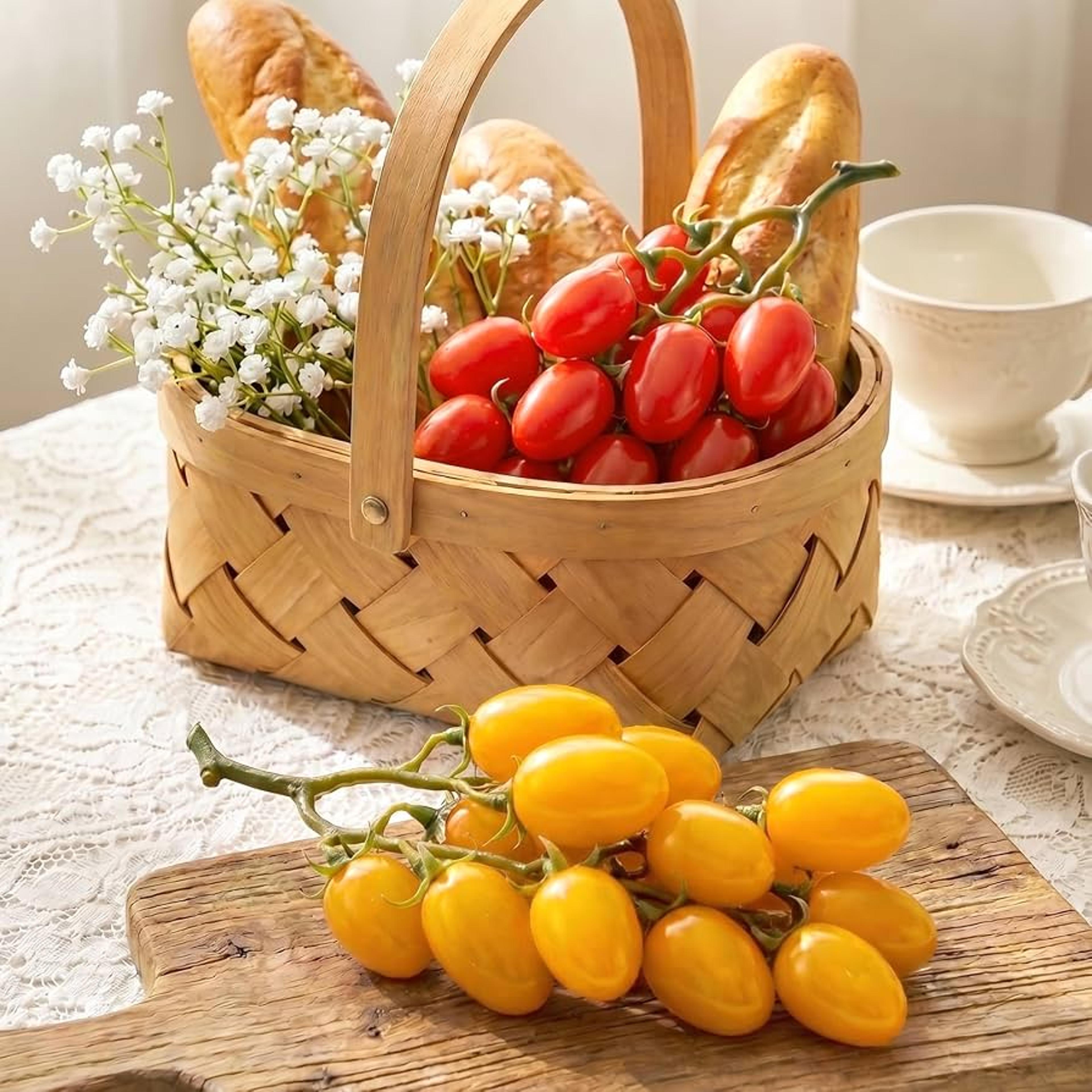 19cm artificial tomato vine red or yellow fake fruit bunch for photography and display decor
