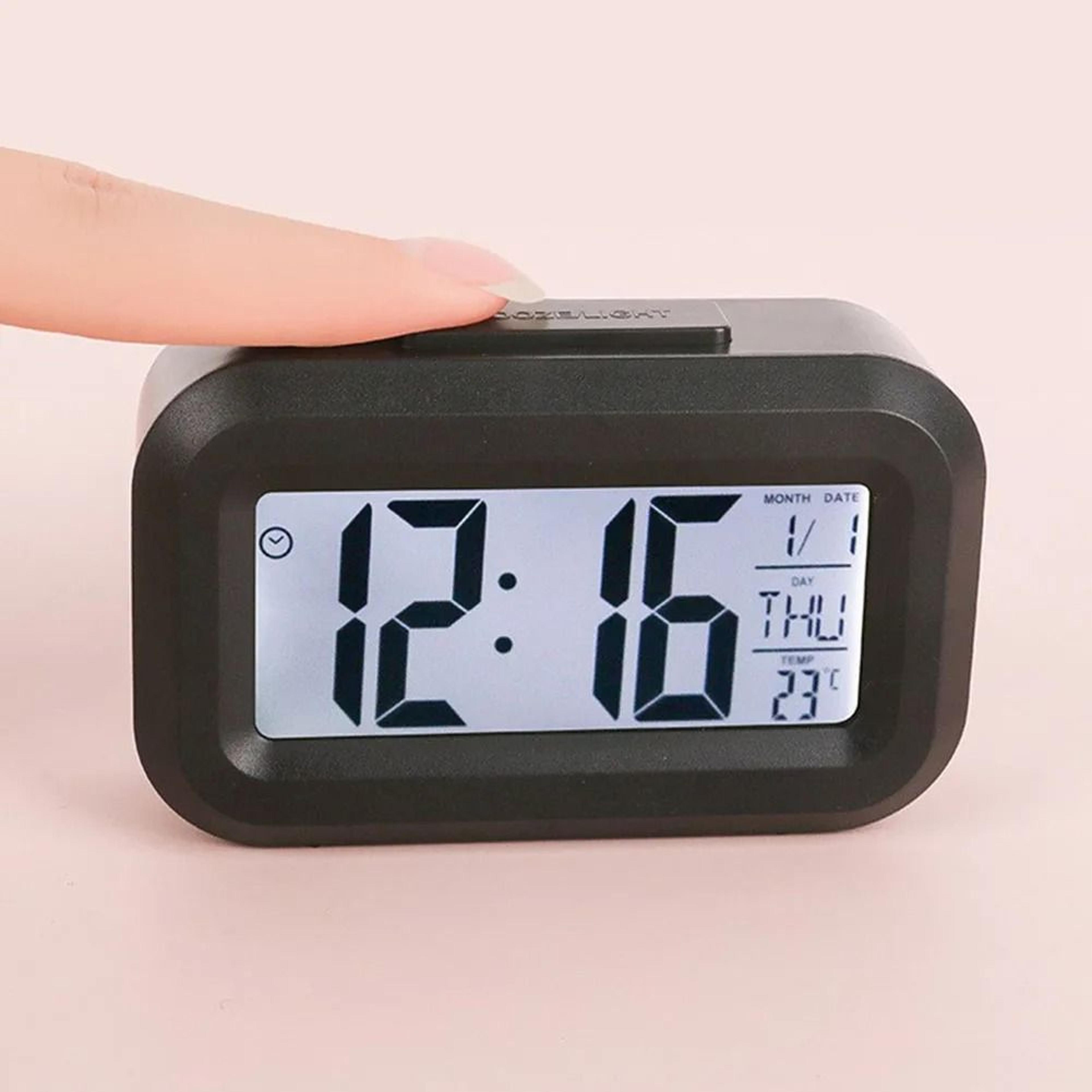 Digital Bedside Alarm Clock With Backlight Snooze And Desktop Display 4