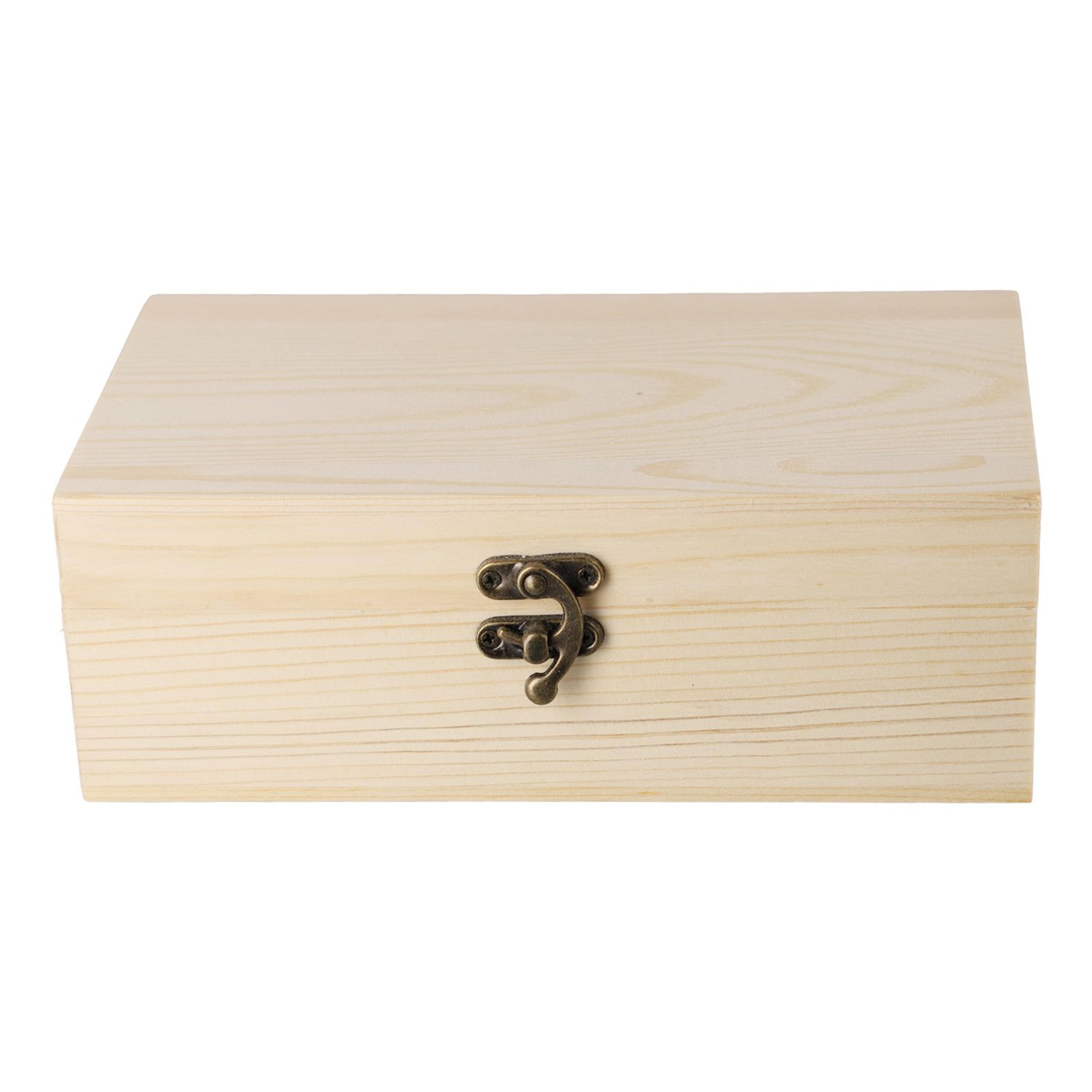 Pine Wood Hinged Storage Box S M L Desktop Jewelry And DIY Craft Case 10