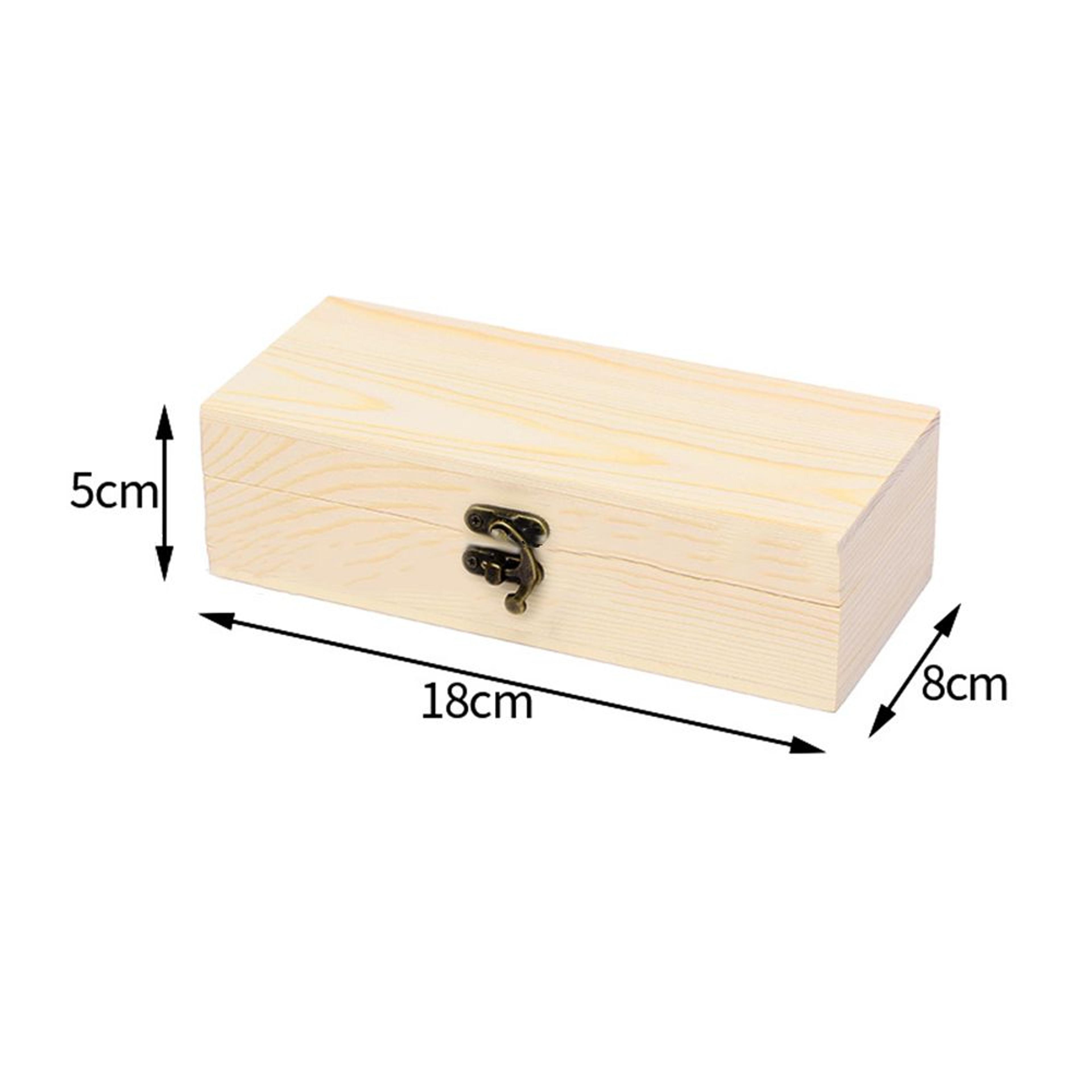 Pine Wood Hinged Storage Box S M L Desktop Jewelry And DIY Craft Case 1