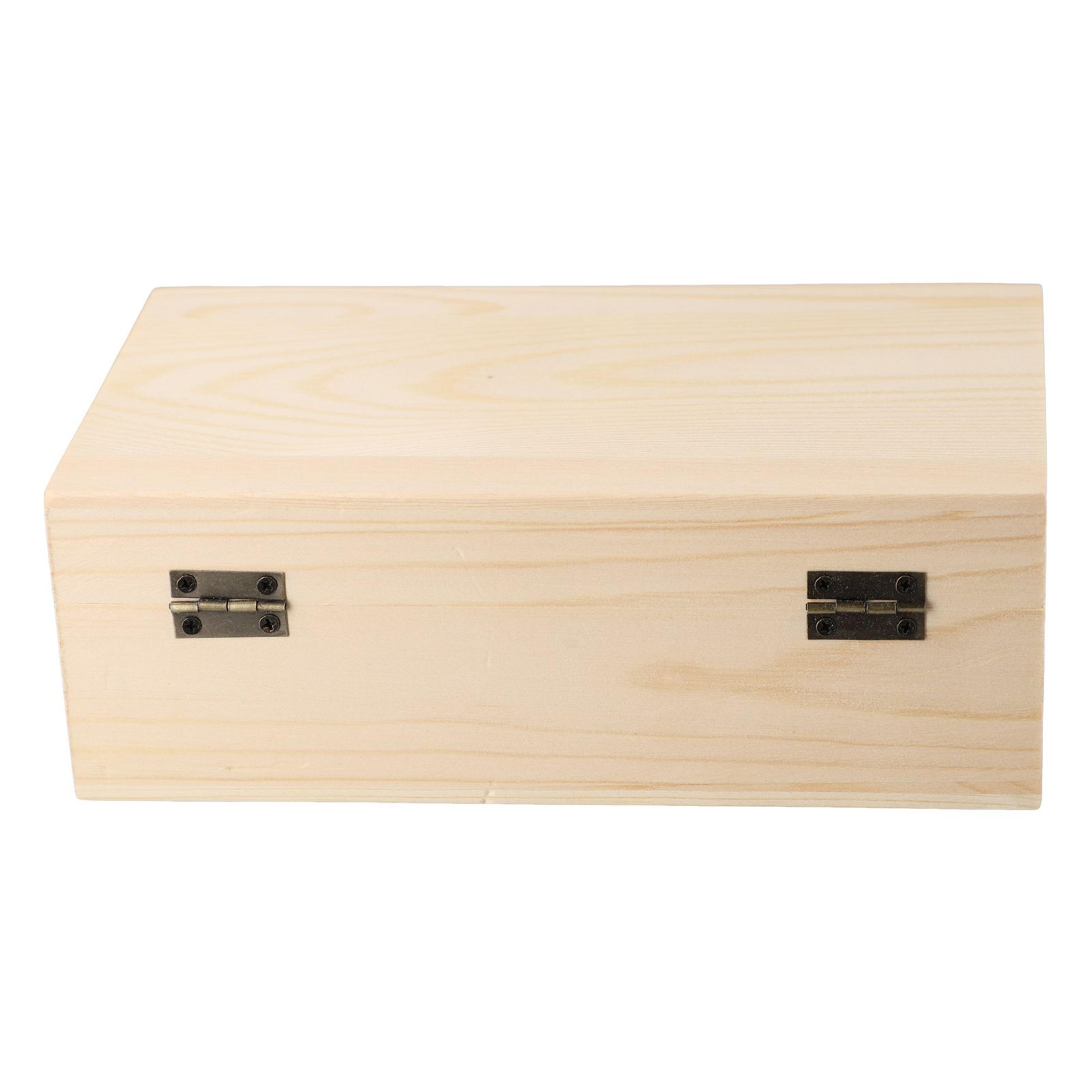 Pine Wood Hinged Storage Box S M L Desktop Jewelry And DIY Craft Case 8
