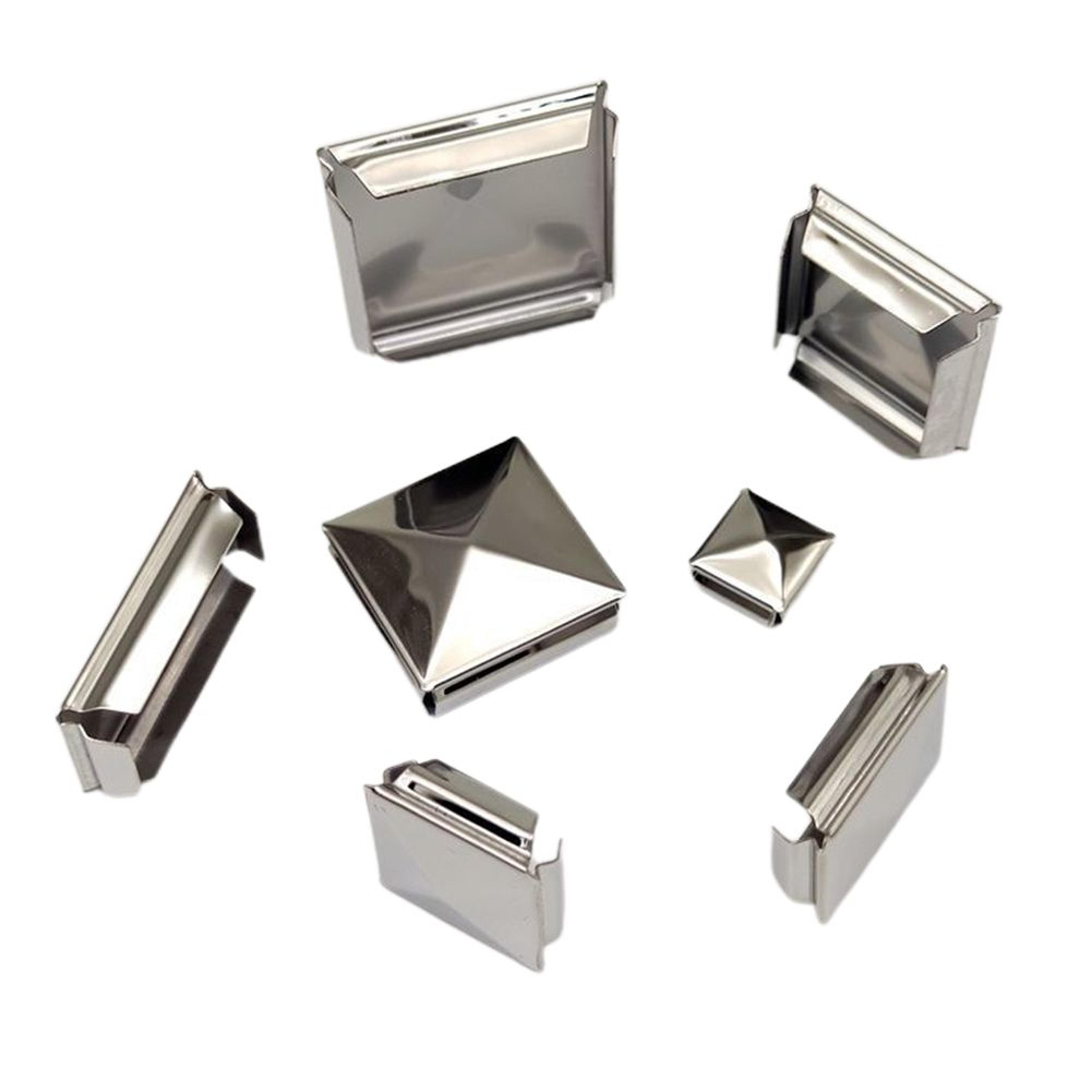 110Piece Square Post Cap Stainless Steel Pyramid Cover For Fence And Garden Posts 21