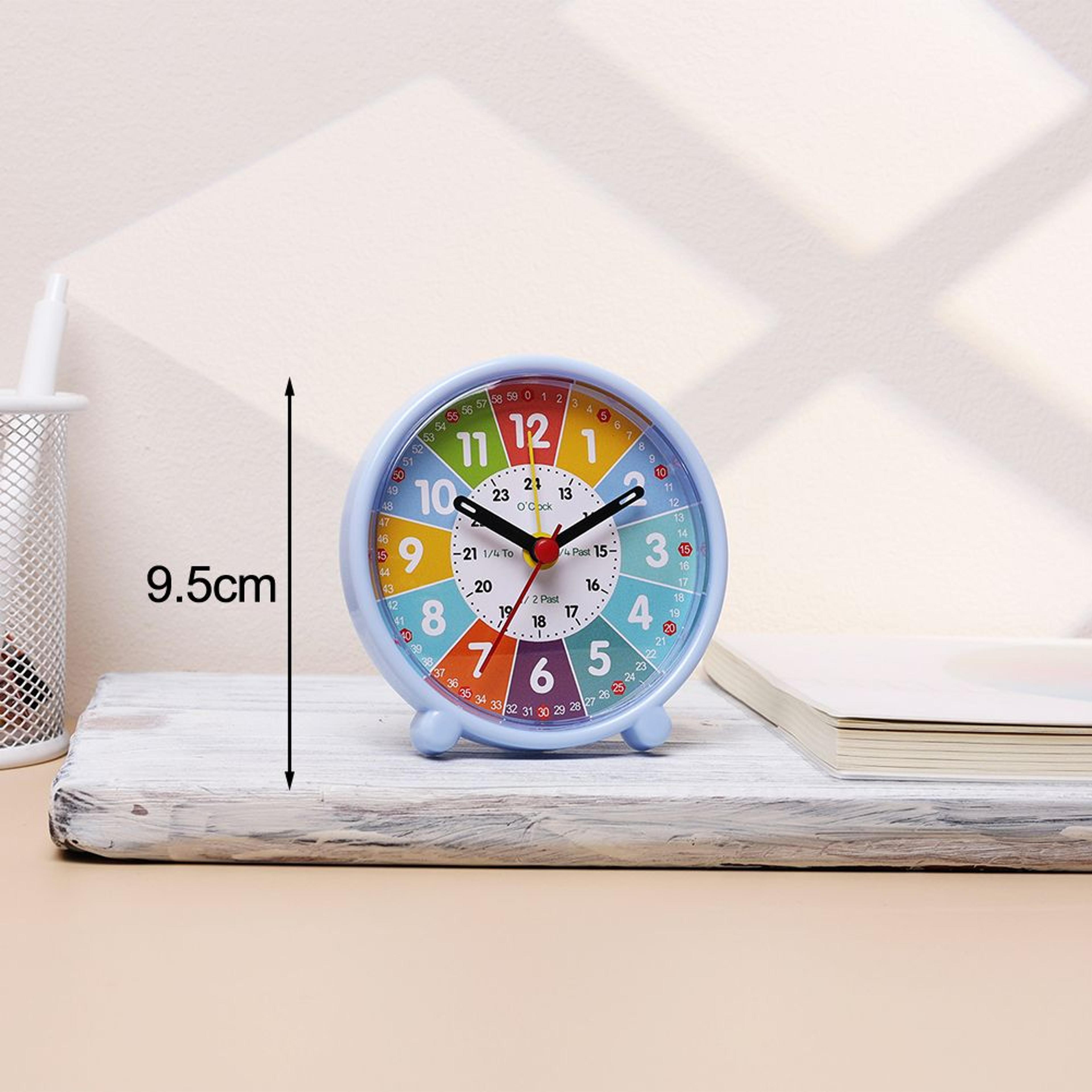 Silent Kids Alarm Clock Colorful Learning Clock For Bedside And Study Desk 4