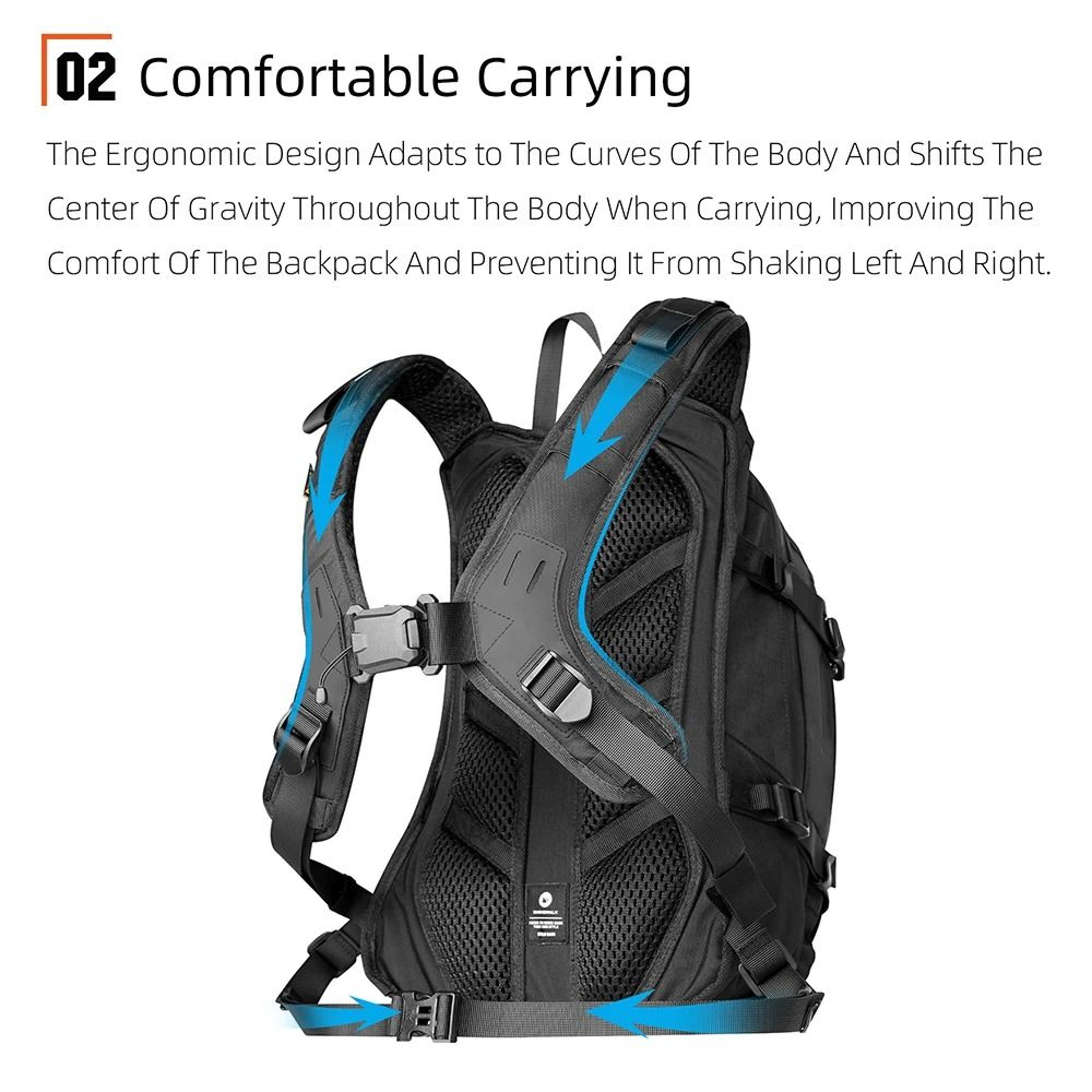 23L Motorcycle Riding Backpack With Magnetic QuickRelease Buckle And Rain Cover 3