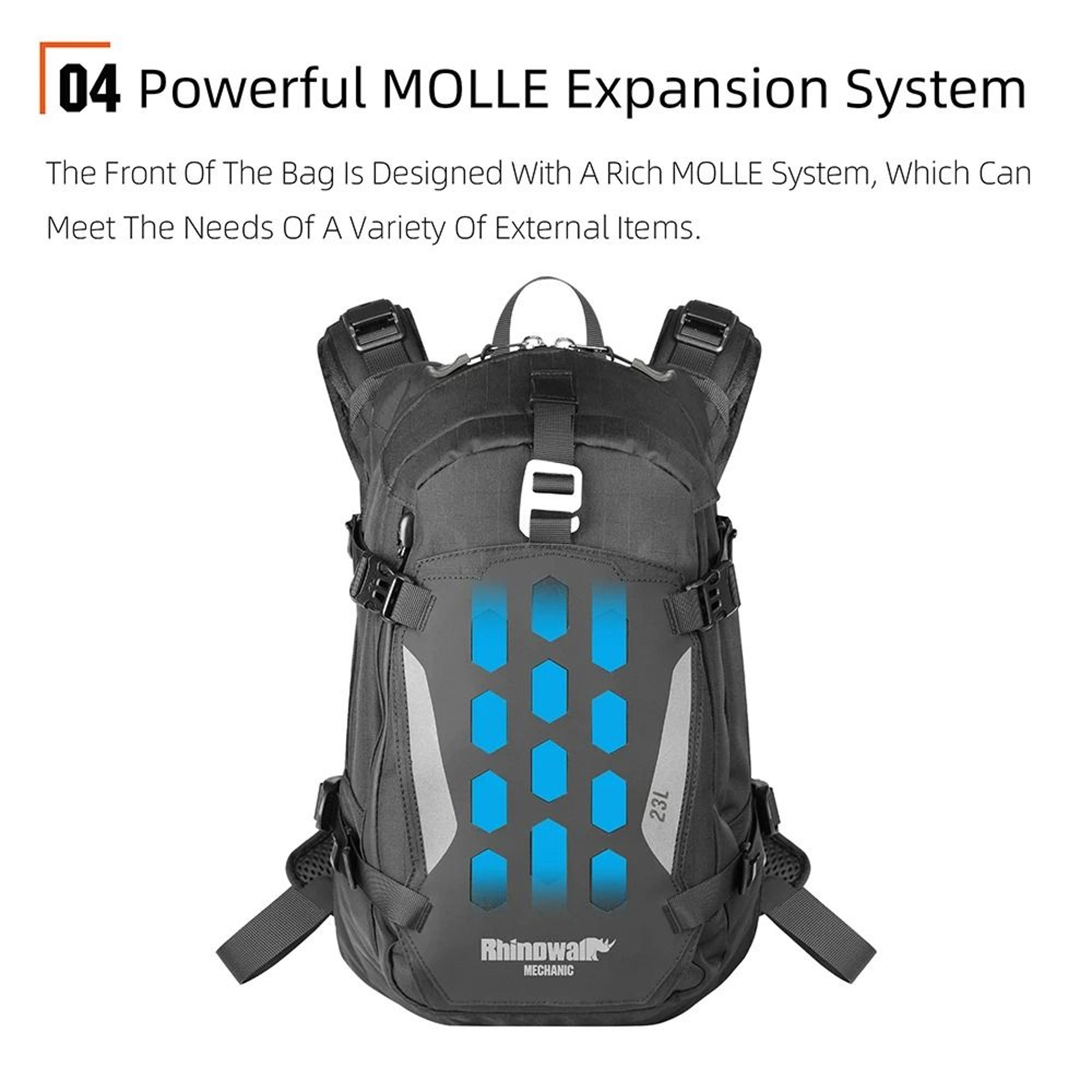 23L Motorcycle Riding Backpack With Magnetic QuickRelease Buckle And Rain Cover 4