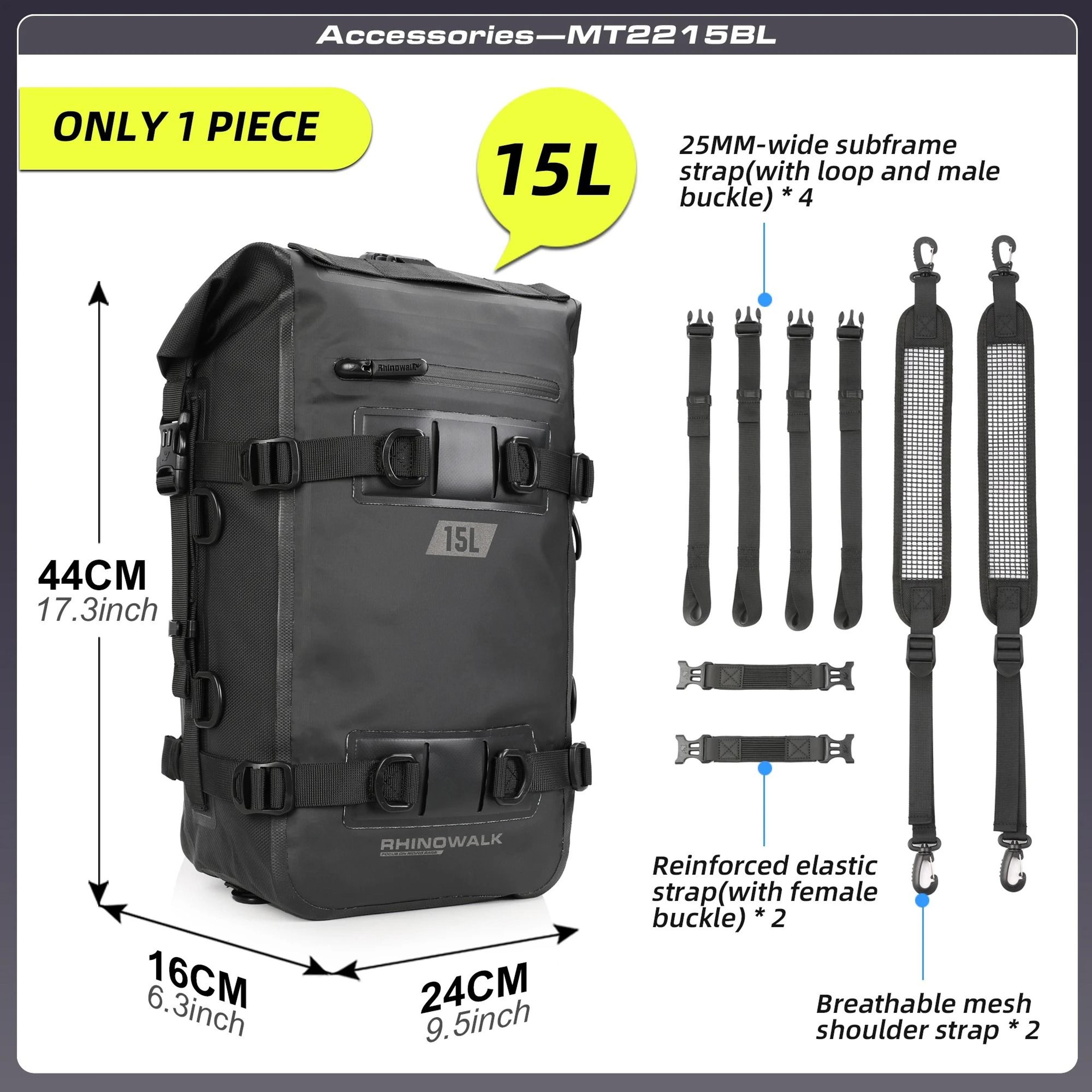 Waterproof Motorcycle Tail Bag 8L 15L 30L Modular Rear Seat Storage 3