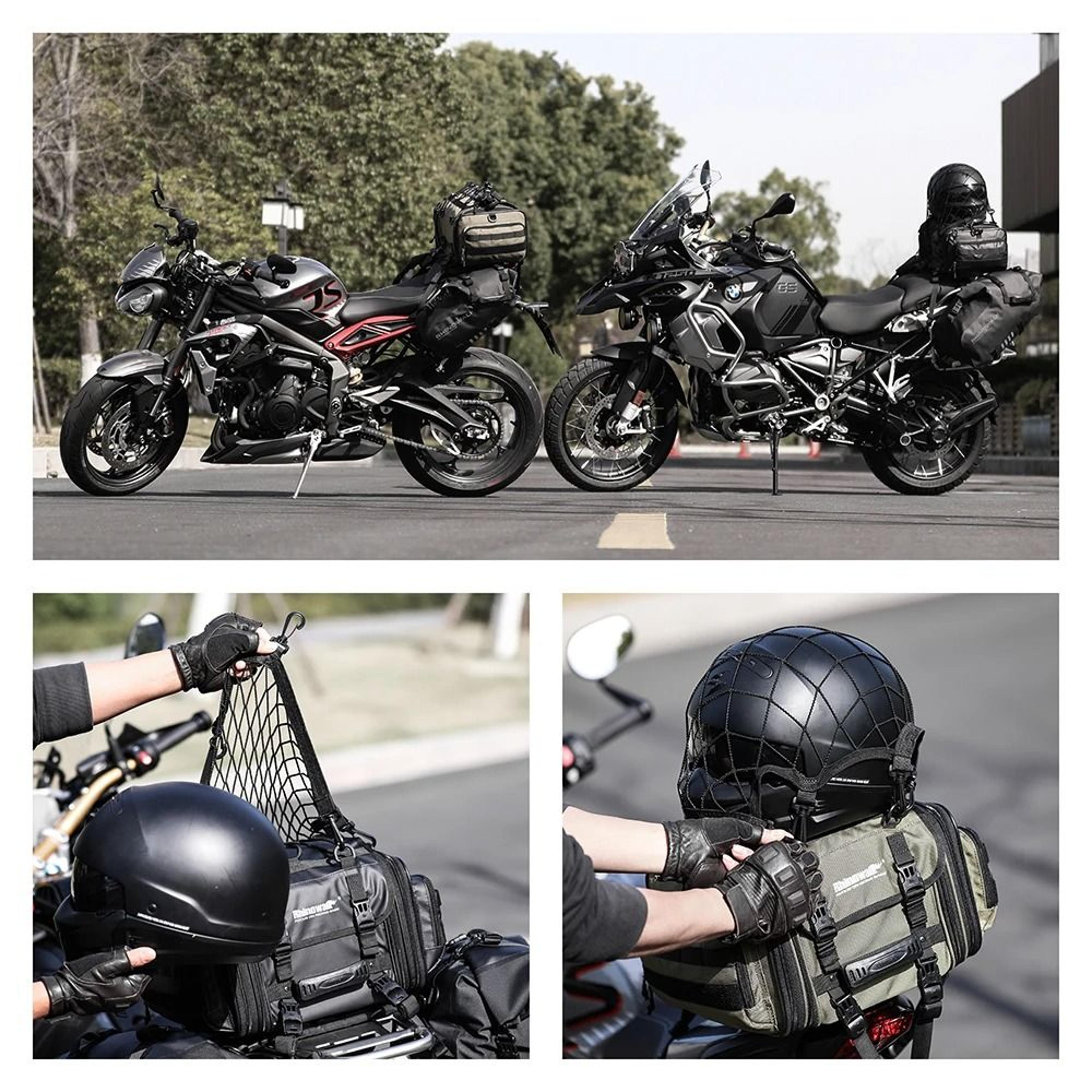 8Hook Motorcycle Helmet Cargo Net Stretch Mesh Luggage Holder 3