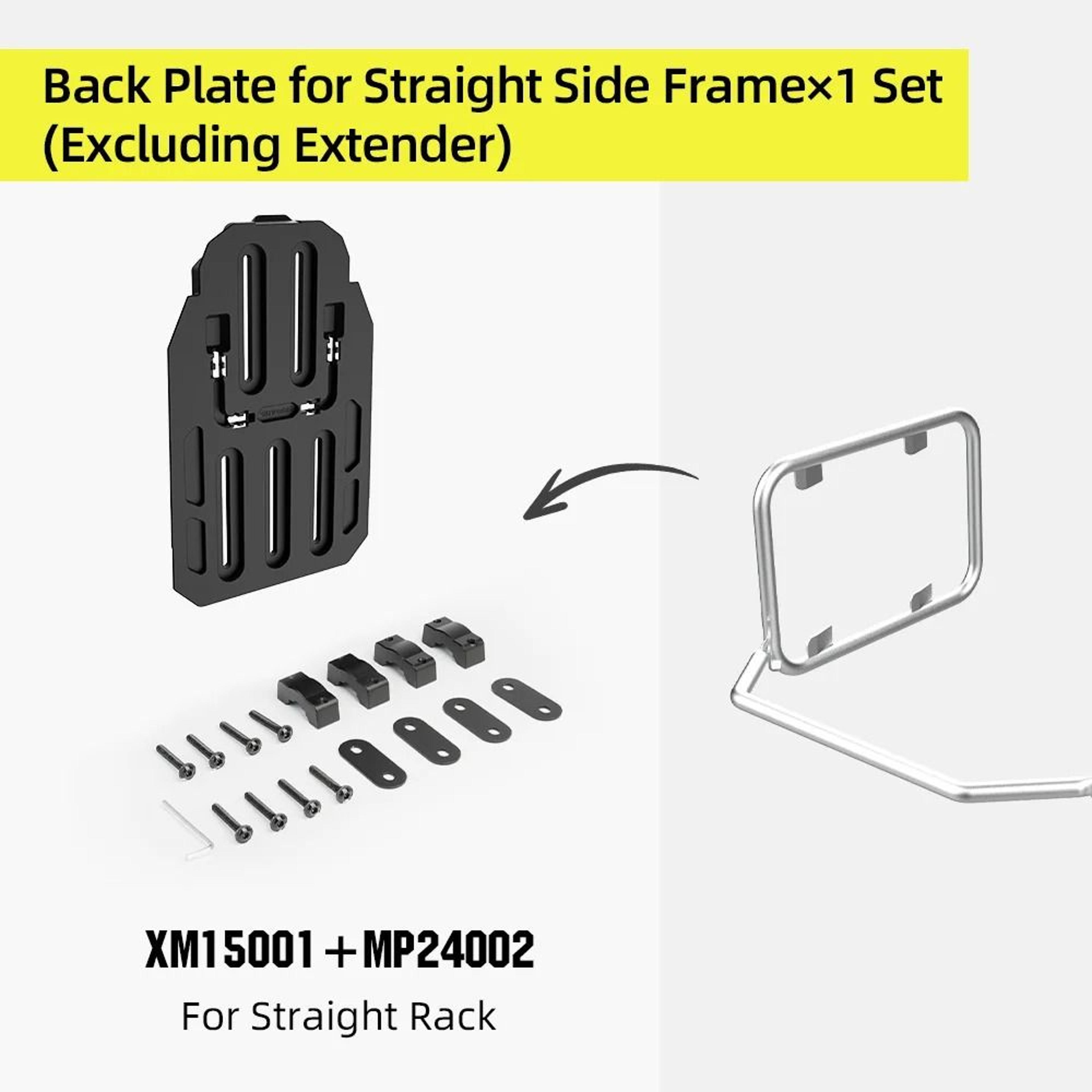 Motorcycle Side Rack Extender For Uneven Pannier Mounting And Exhaust Clearance 3