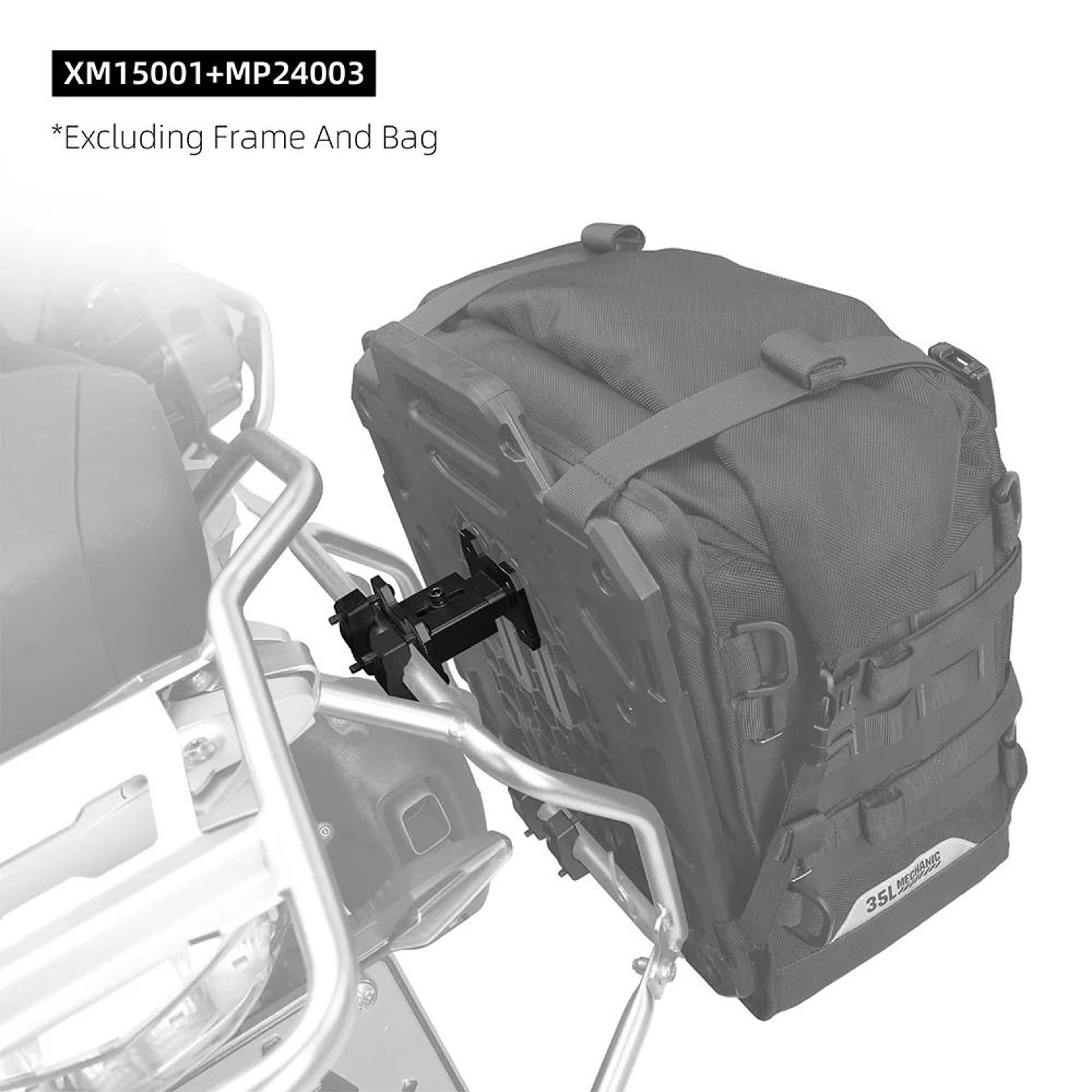 Motorcycle Side Rack Extender For Uneven Pannier Mounting And Exhaust Clearance 0