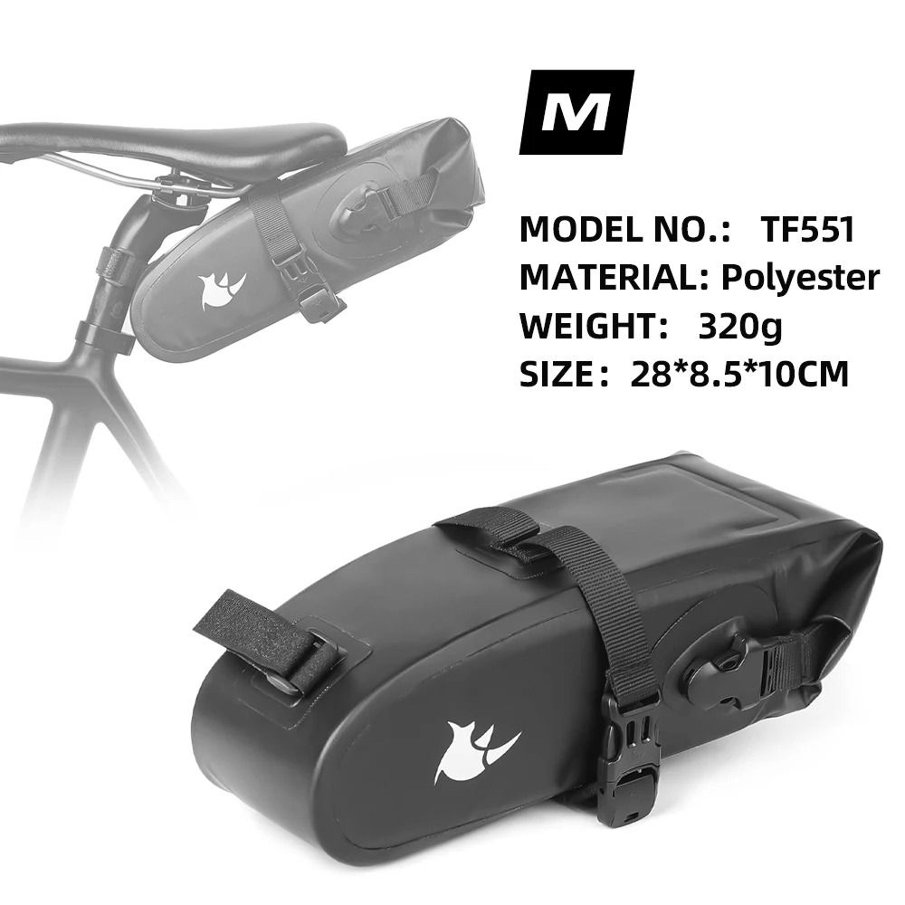 5L13L Waterproof Bike Saddle Bag Expandable Reflective Rear Cycling Storage 2