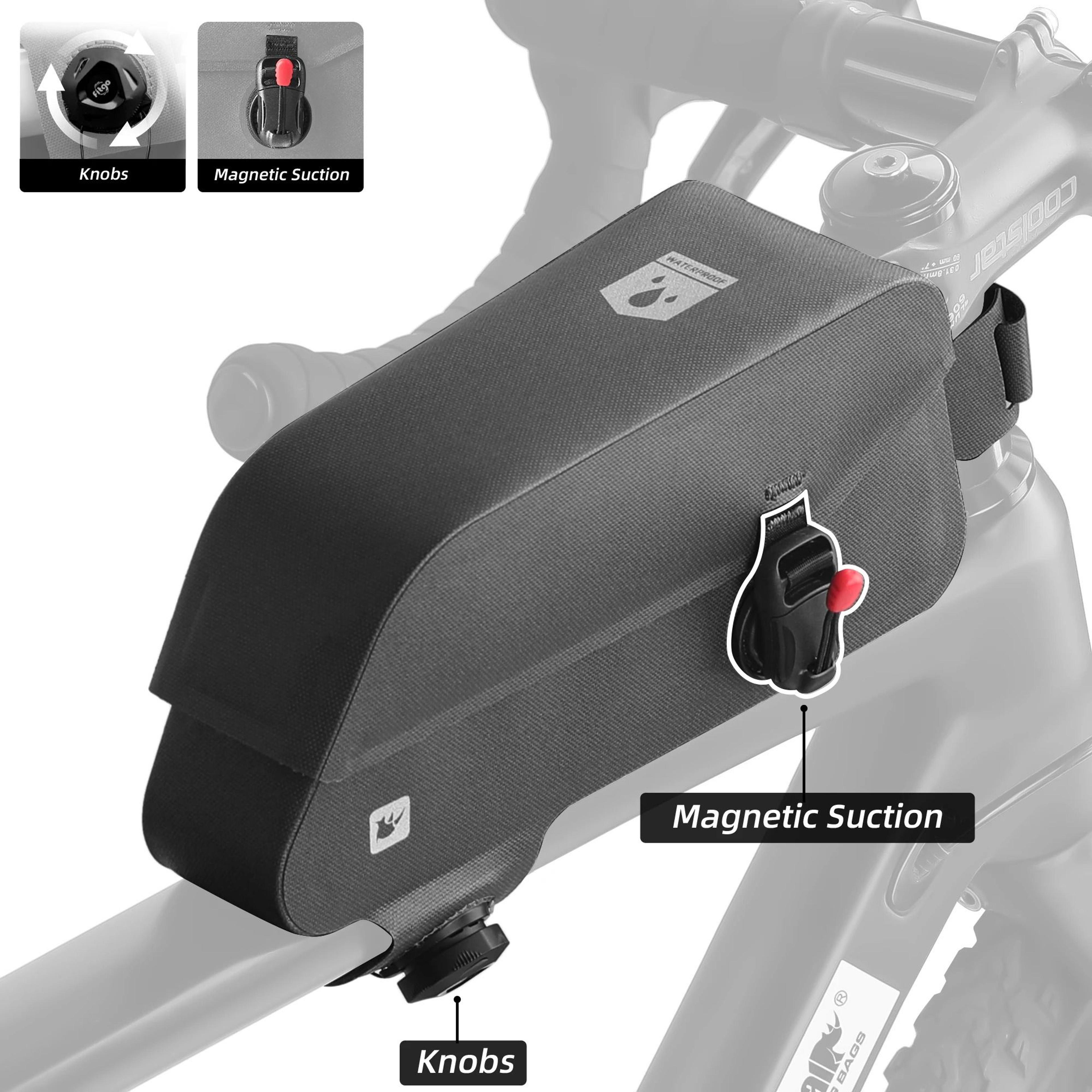 waterproof bike top tube bag large capacity front frame storage pack