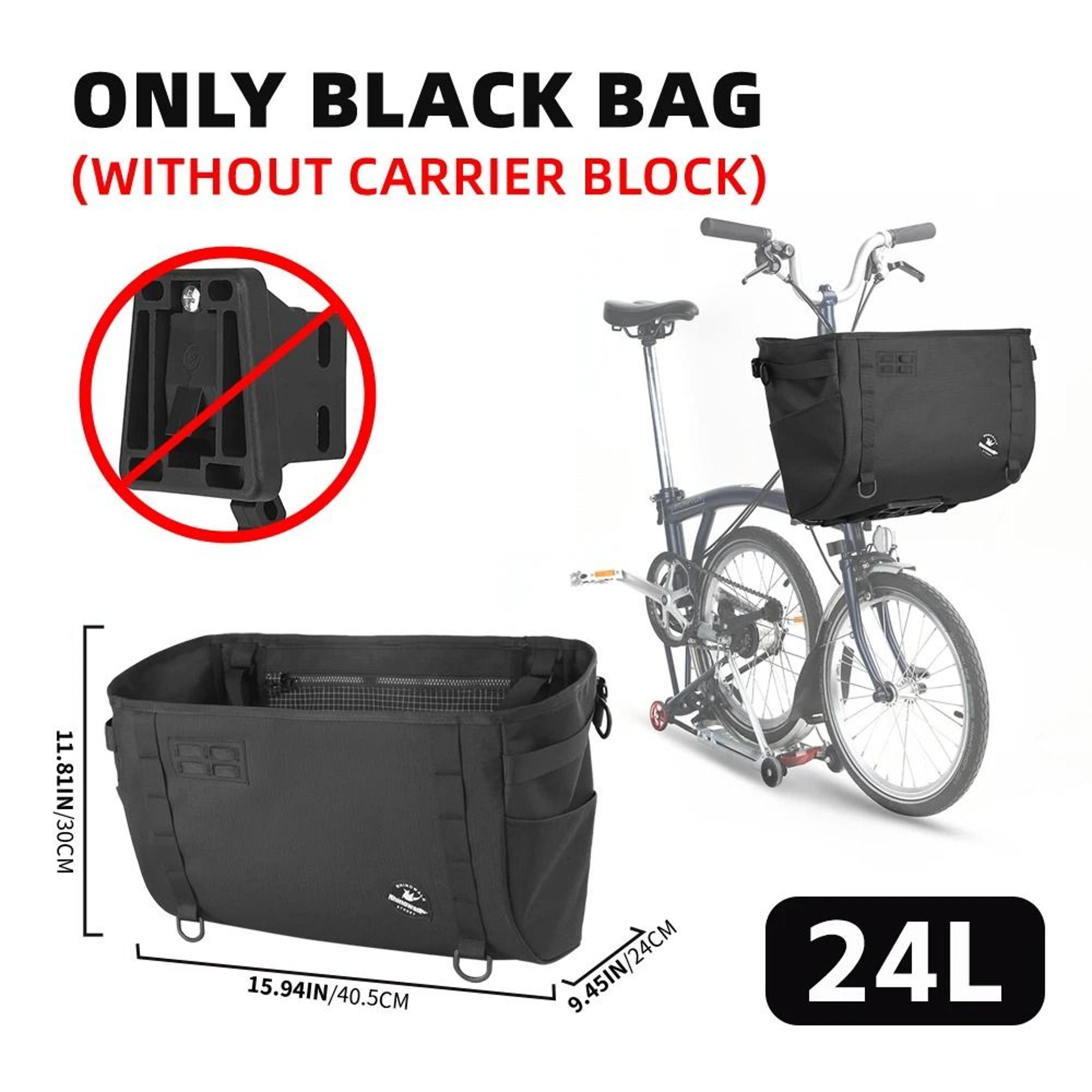 17L24L Bicycle Front Basket Bag With Hidden Support Frame 3