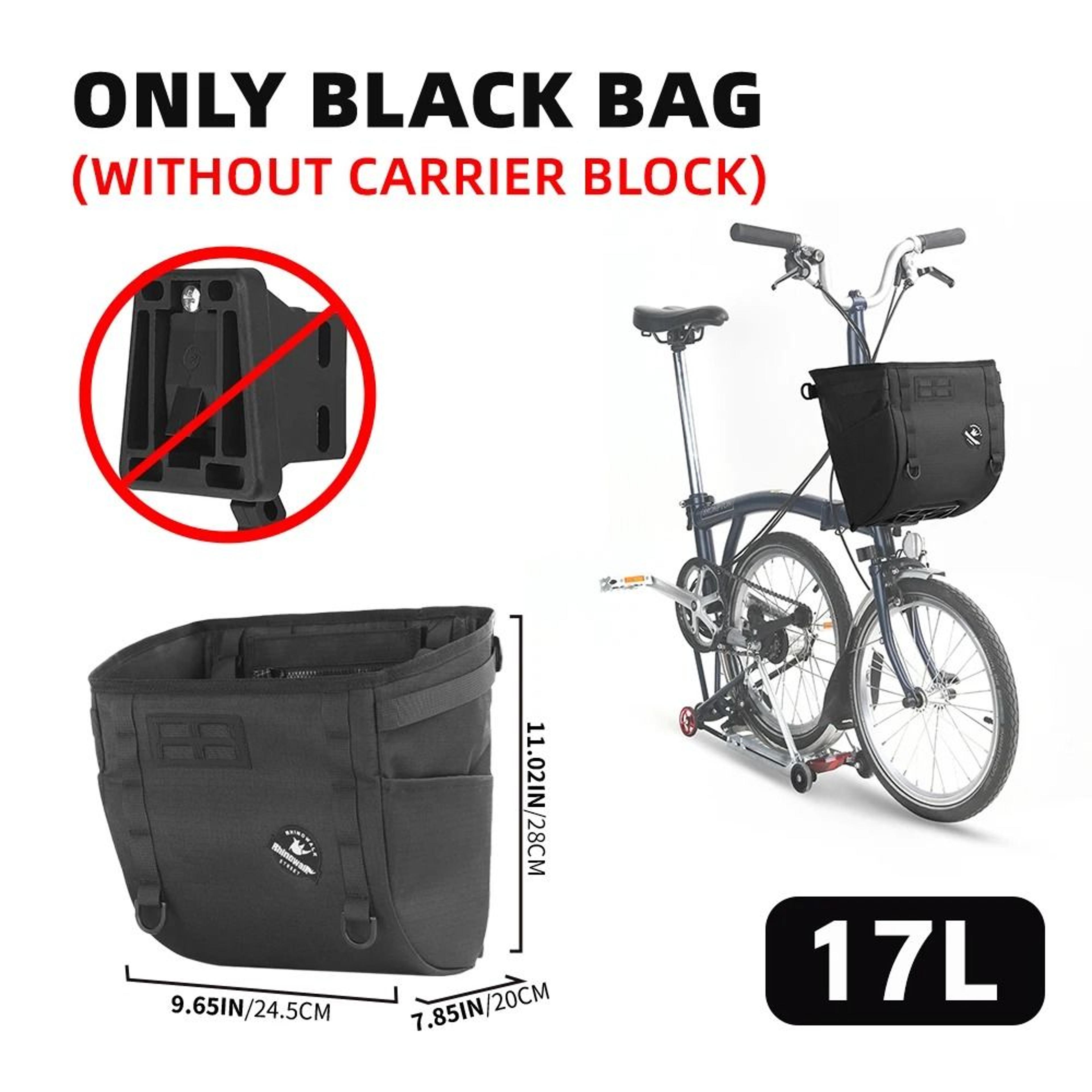 17L24L Bicycle Front Basket Bag With Hidden Support Frame 1