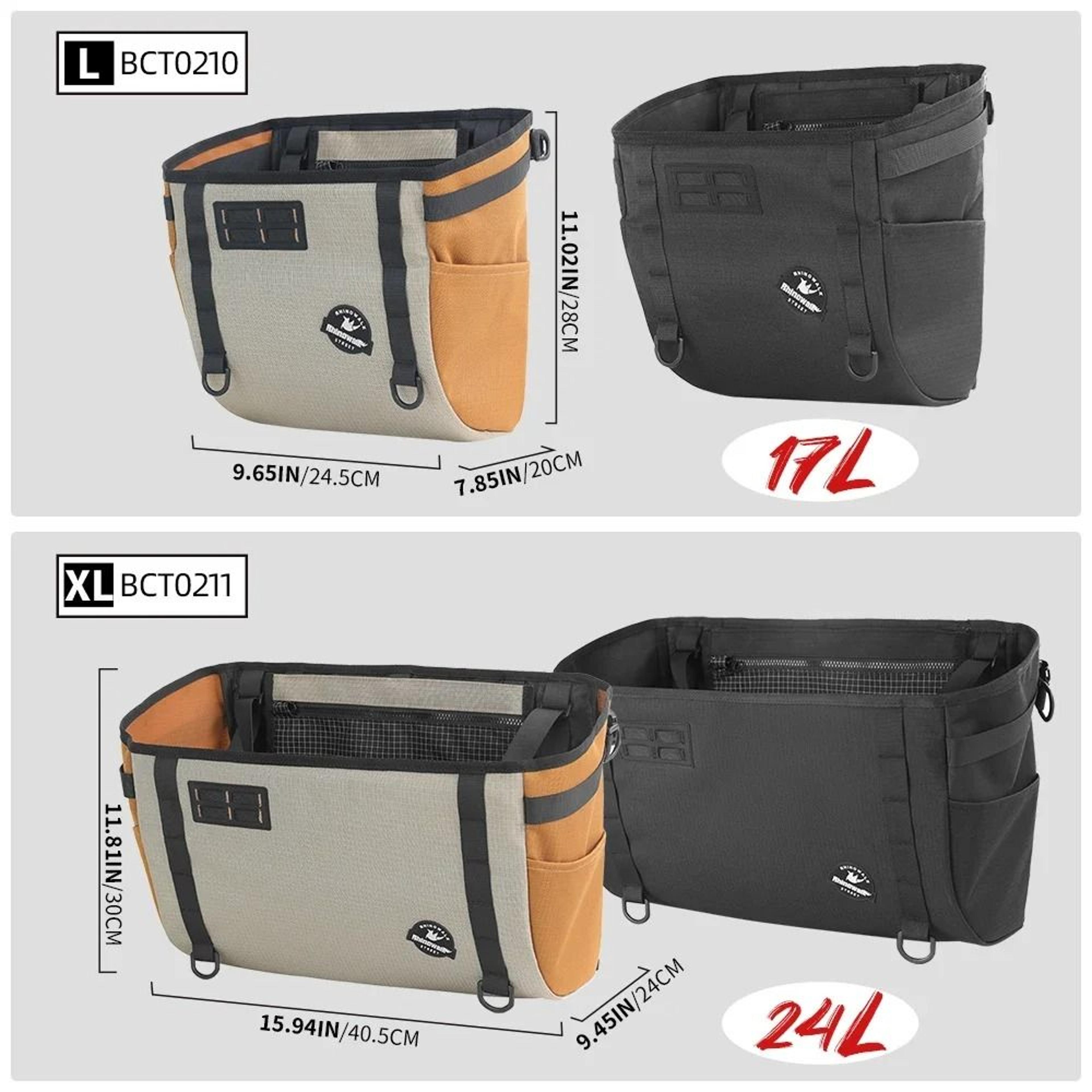 17L24L Bicycle Front Basket Bag With Hidden Support Frame 4