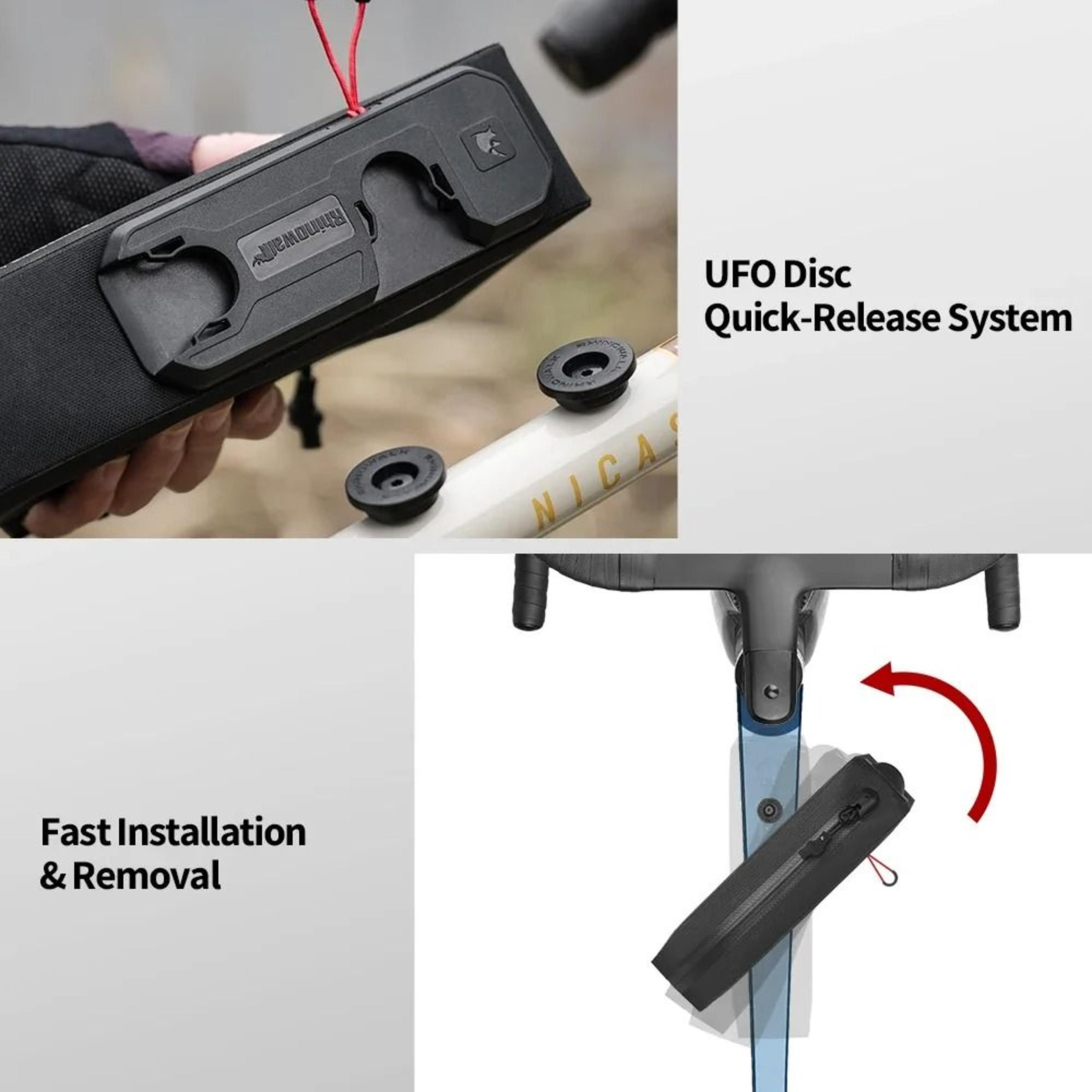 1L Quick Release Bike Top Tube Bag Waterproof Frame Pack 4