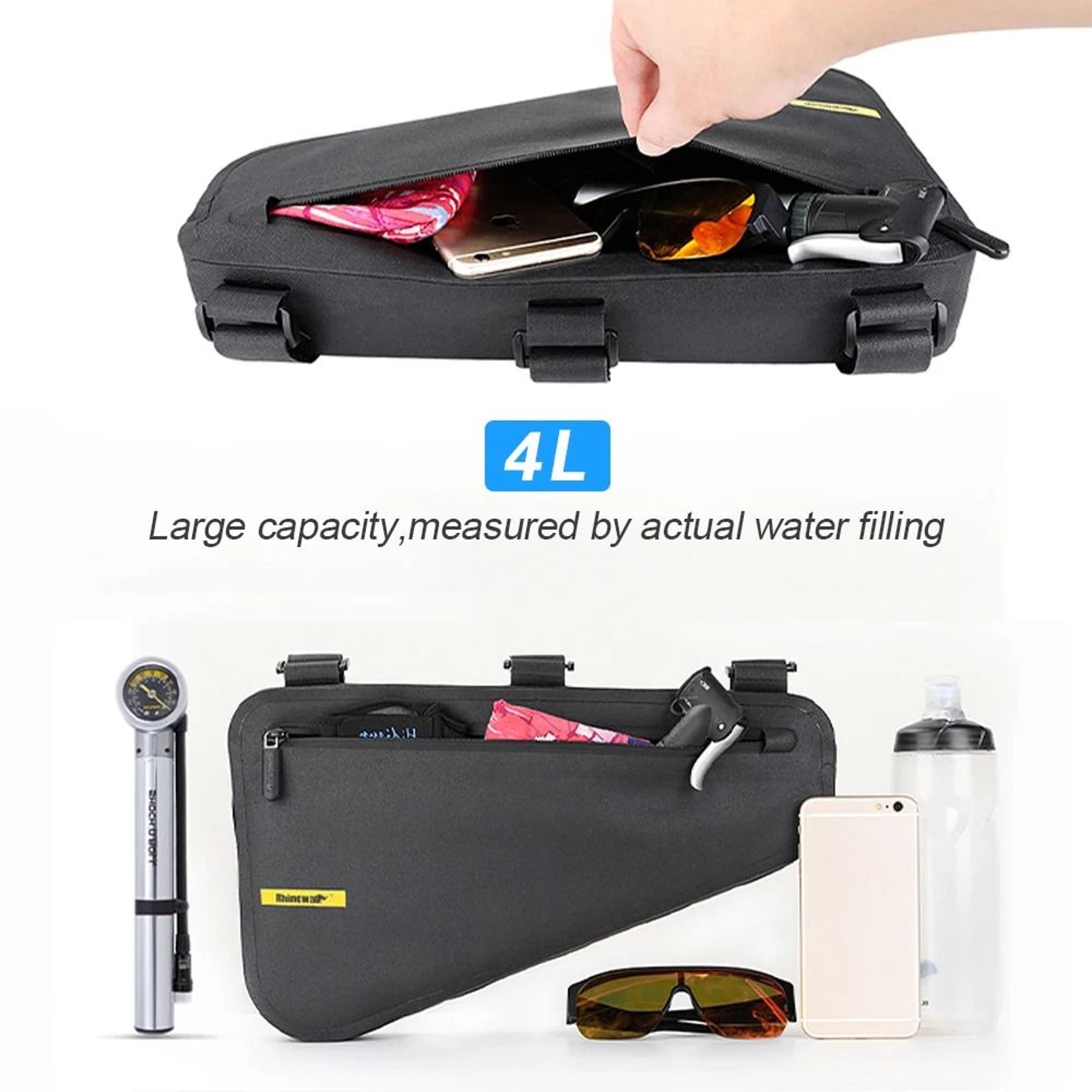 4L Waterproof Bike Frame Bag Large Triangle Cycling Storage Pack 3