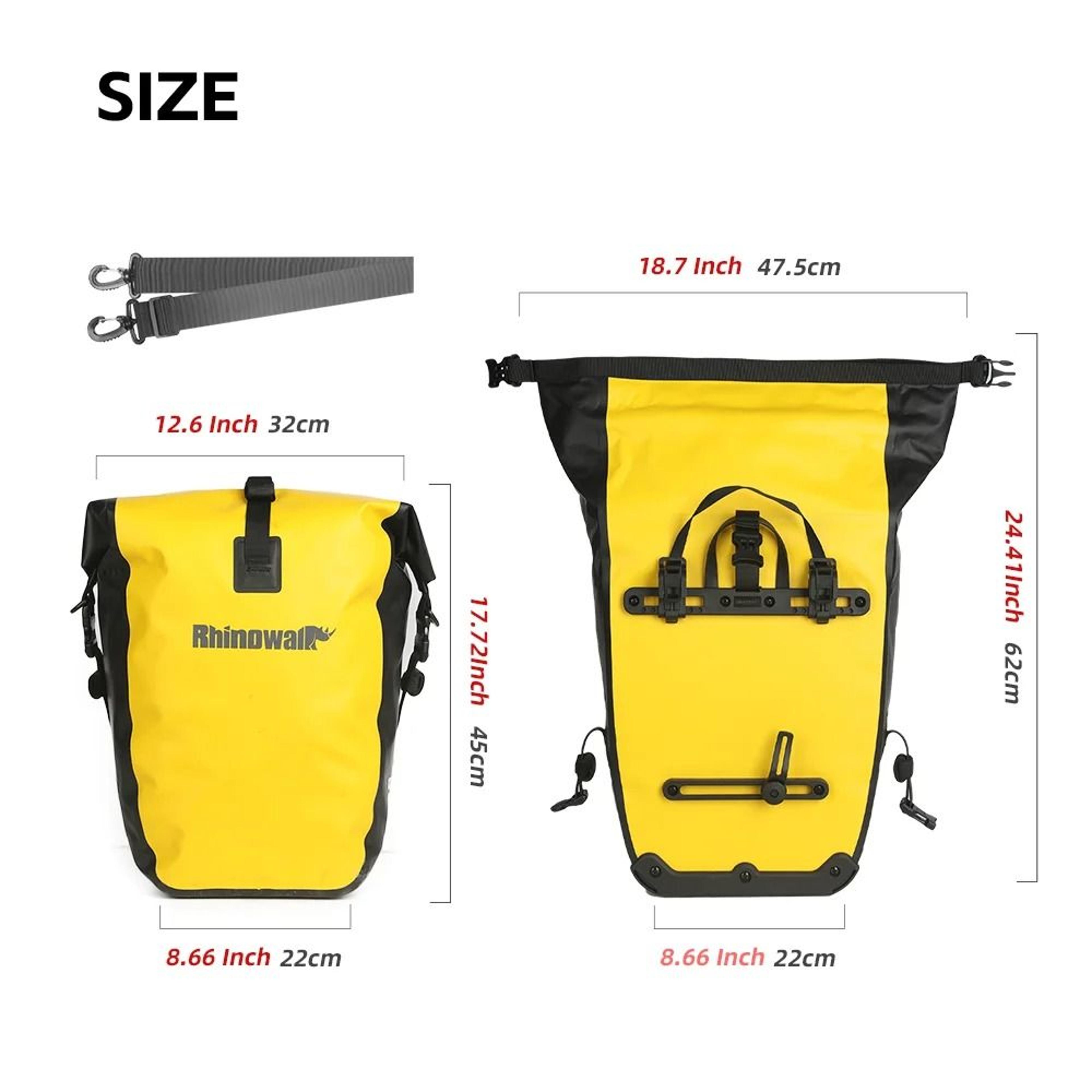 27L Bike Pannier Bag Quick Release Rear Rack Storage Pack 3