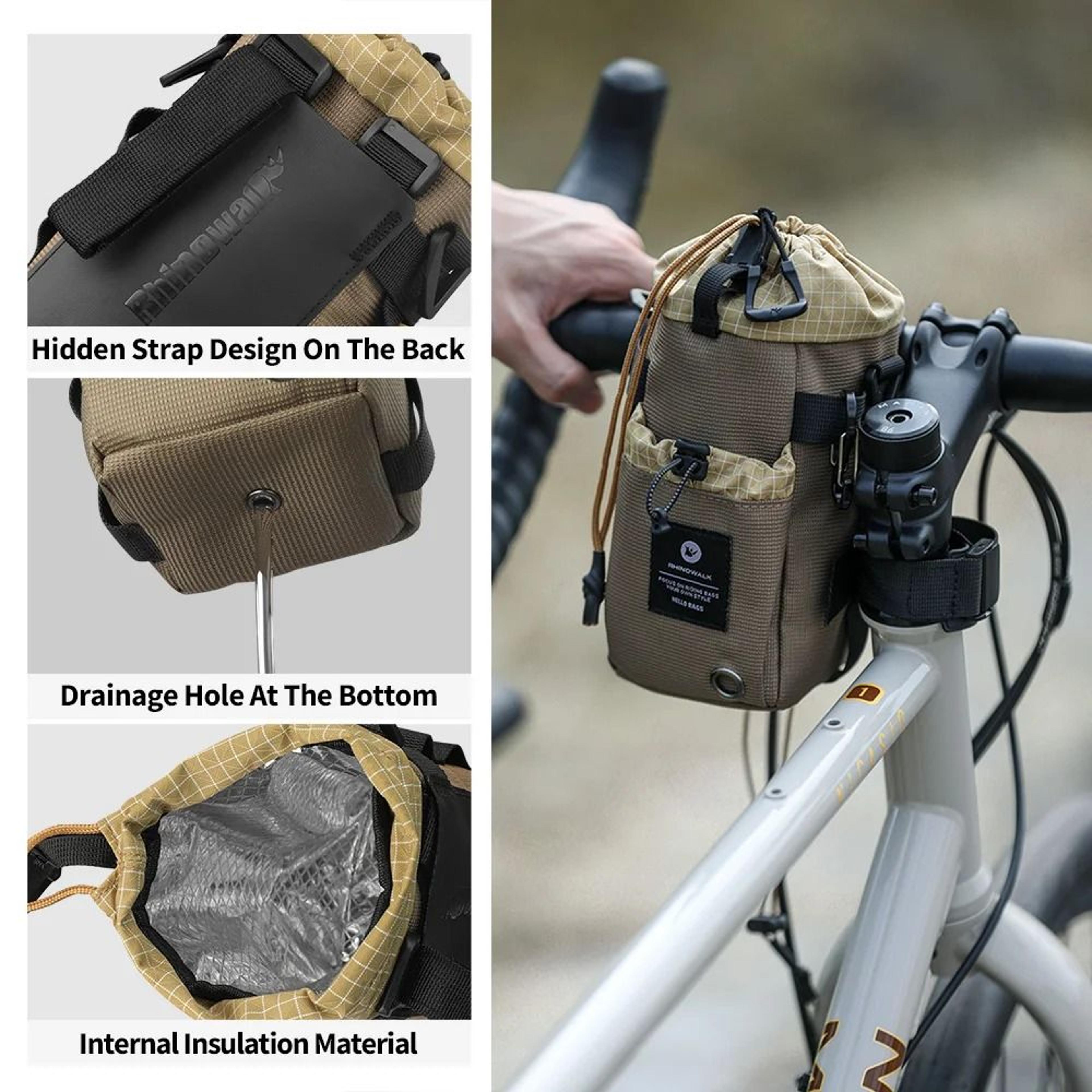 1L Bike Water Bottle Bag Insulated Handlebar Cup Holder 5