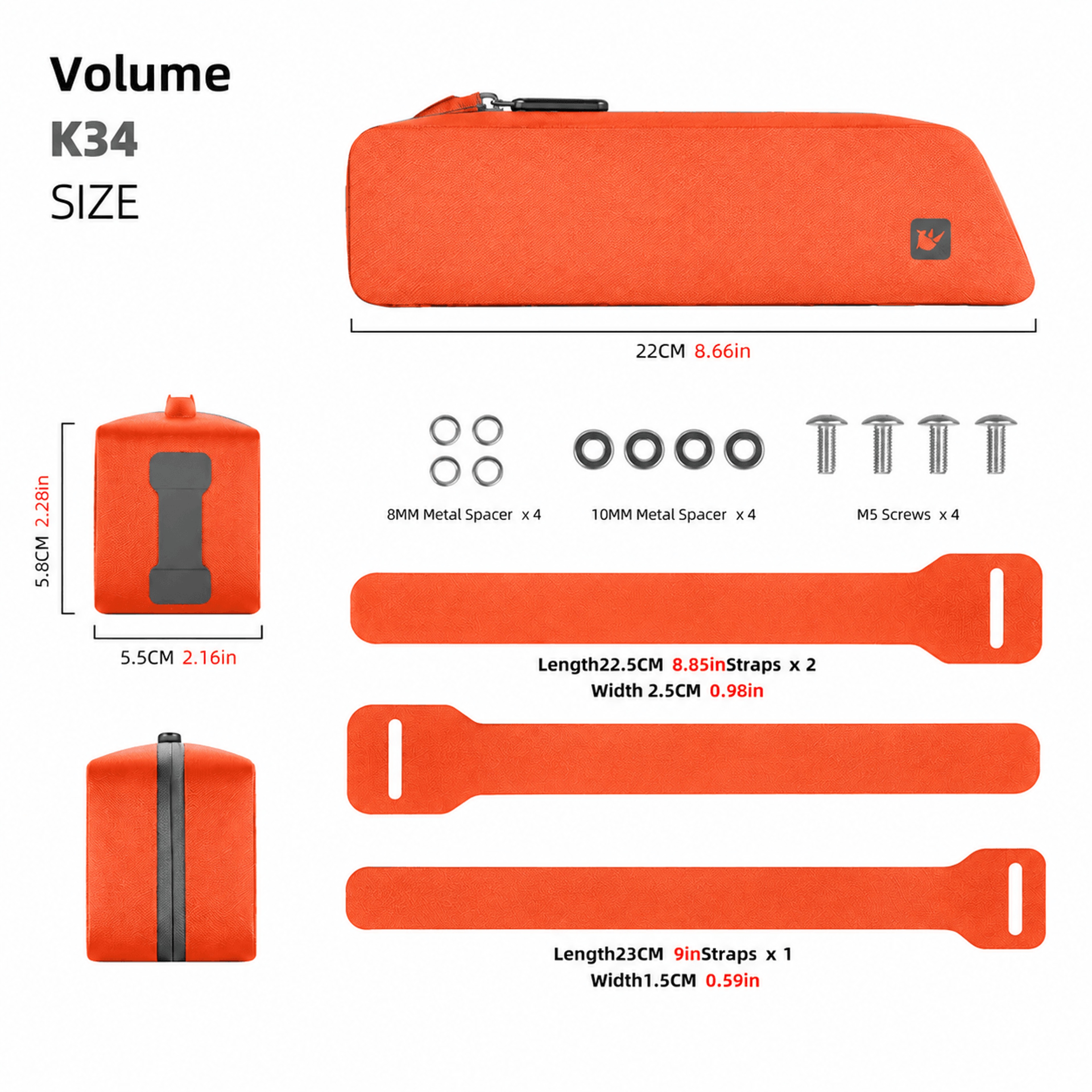 Waterproof Bike Top Tube Bag LowDrag BoltOn Frame Pack 1
