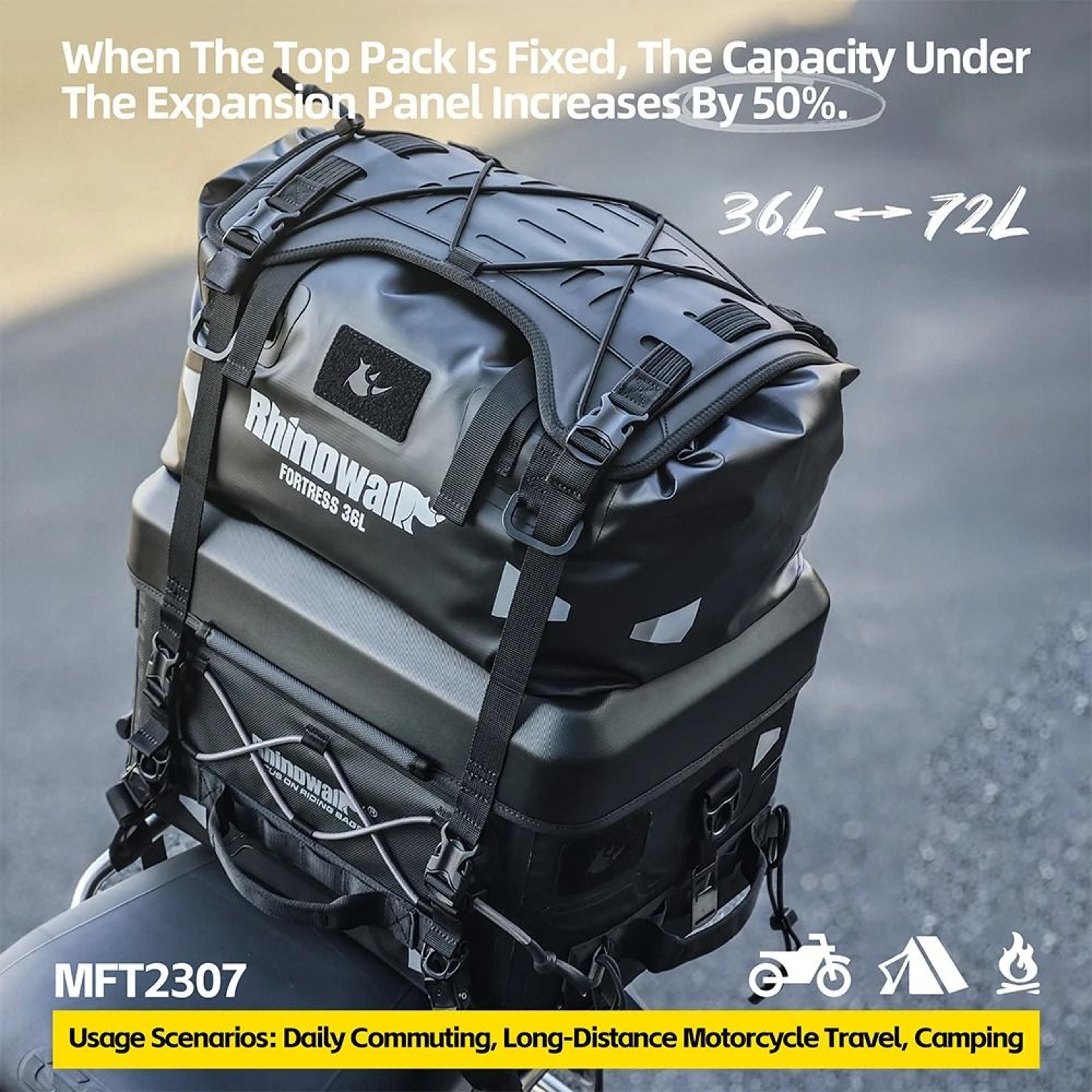 36L72L Motorcycle Tail Bag Hard Shell Camera And Cooler Pack 8