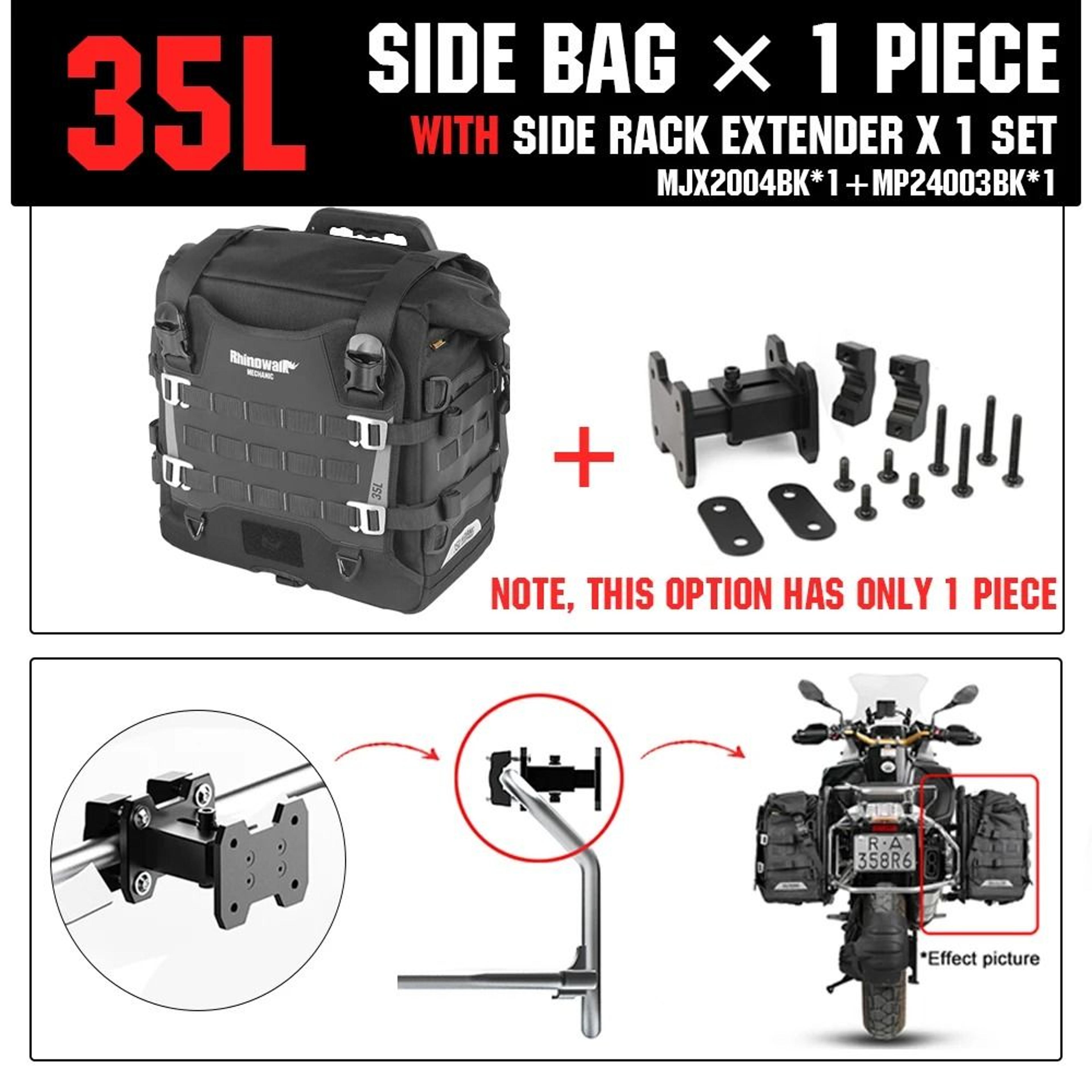 20L35L Motorcycle Side Bag Quick Release Waterproof Pannier 4