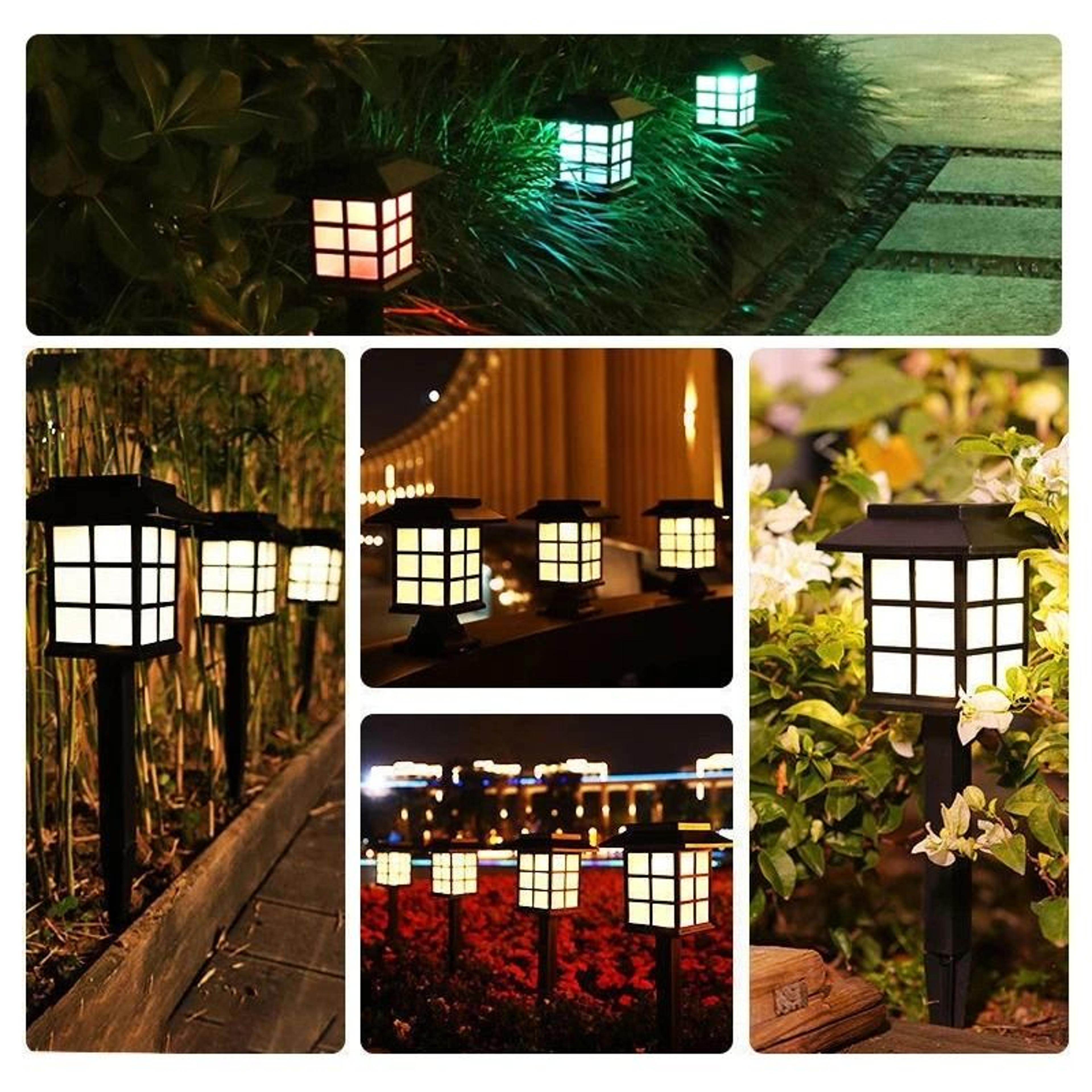 8Pack Solar Pathway Lights Waterproof LED Garden Stake Set 7