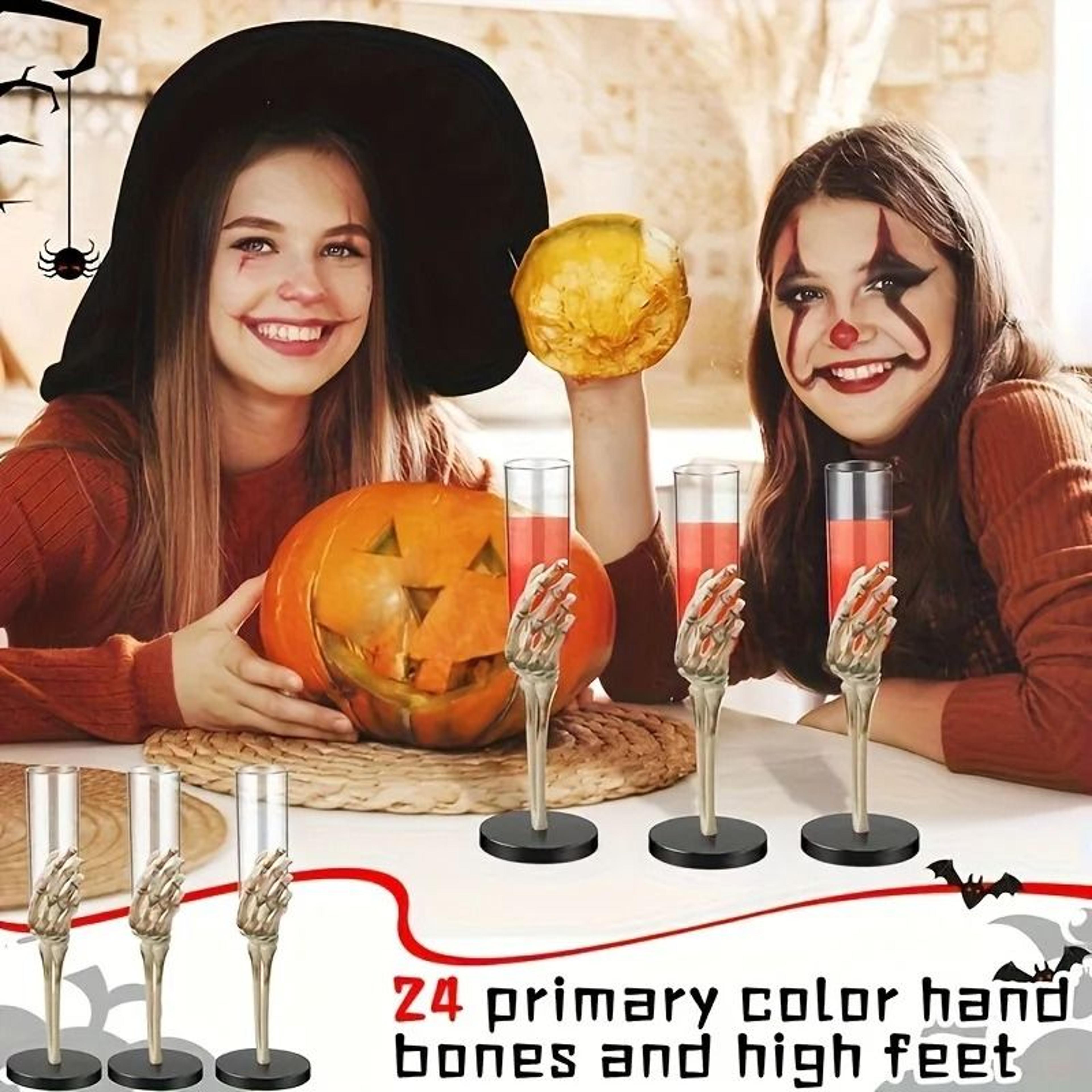 Skeleton Hand Halloween Champagne Flutes Gothic Plastic Party Cups 8