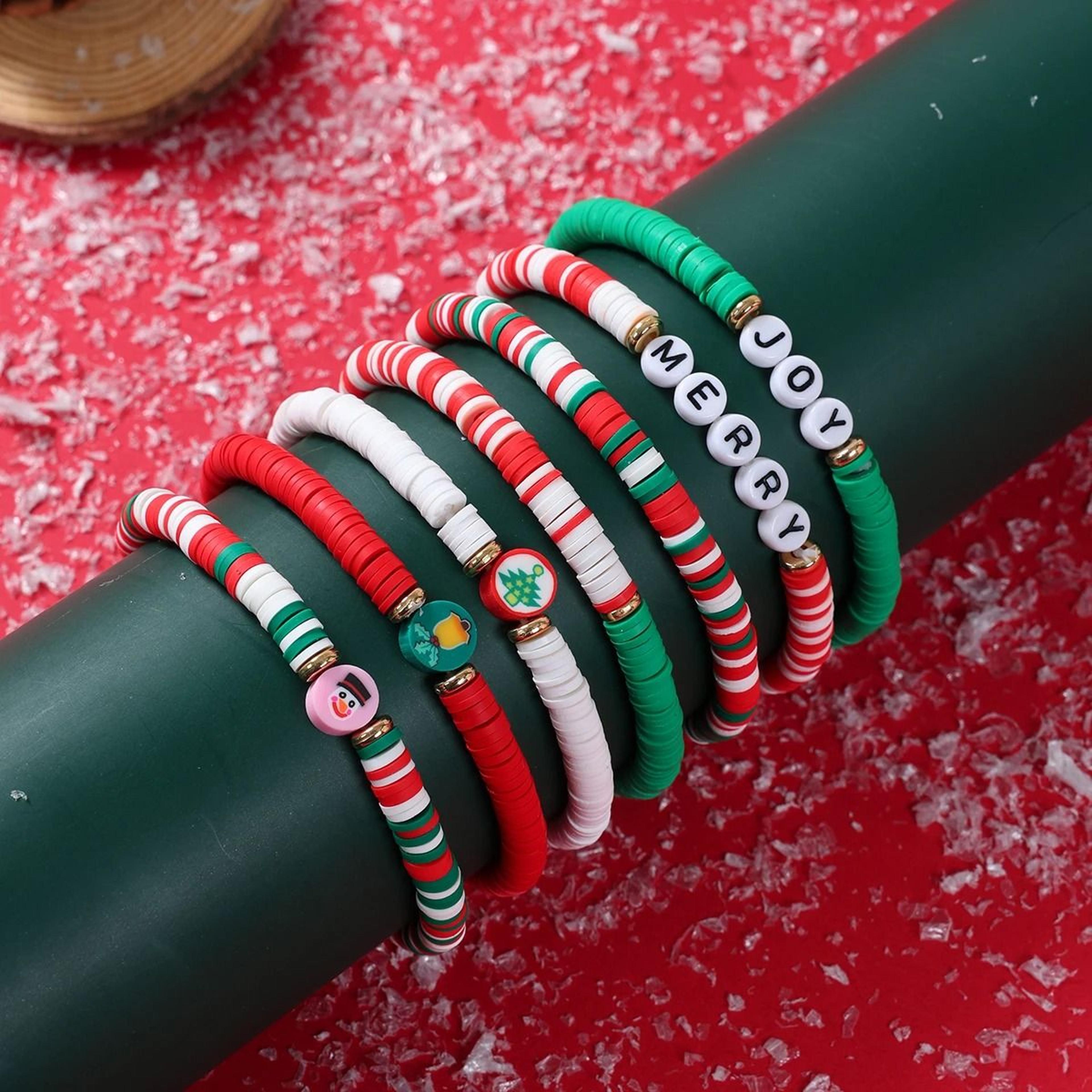 6/7-piece christmas bracelet set reindeer and tree party favors