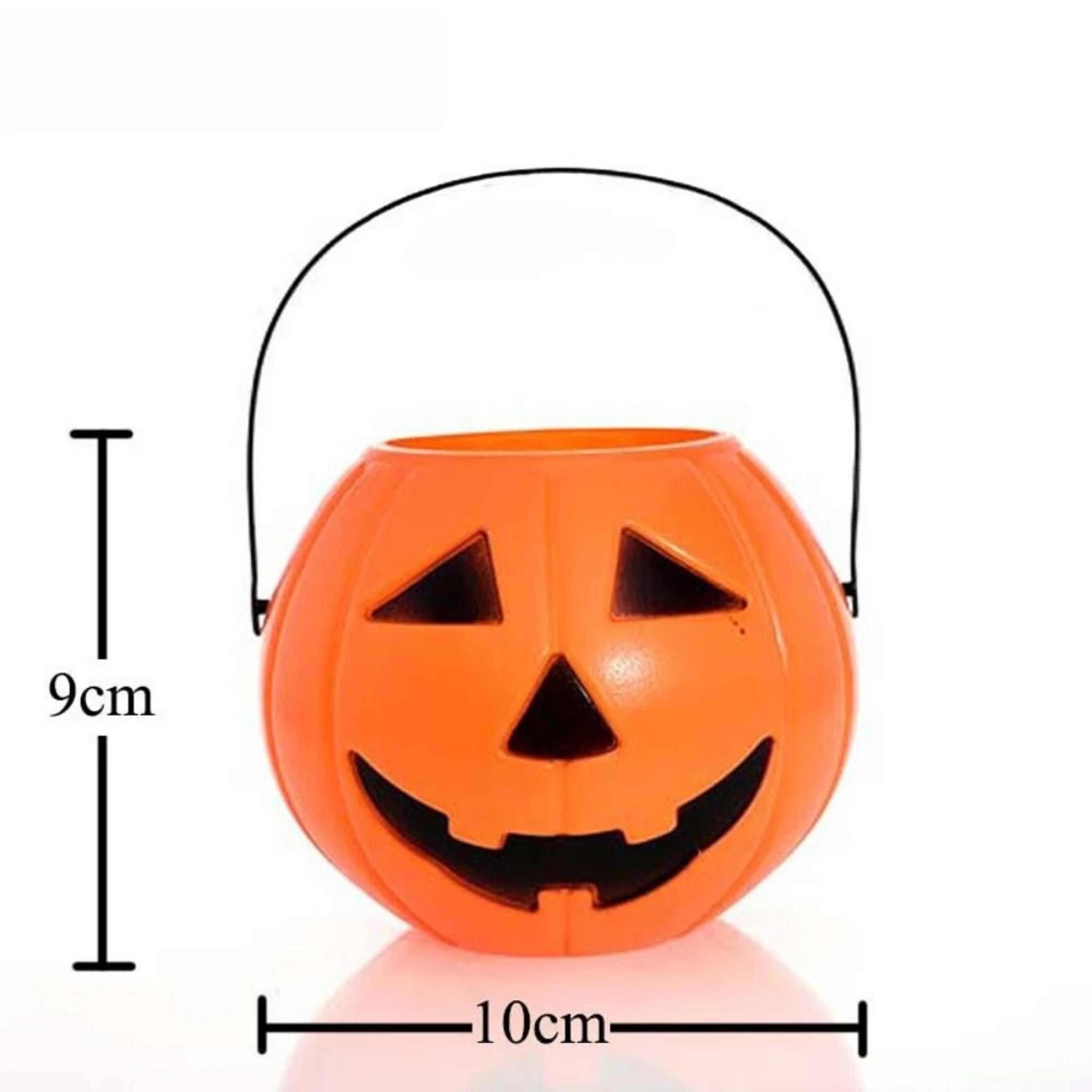 3Piece Halloween Pumpkin Bucket Set Large Medium Small Candy Pails 2