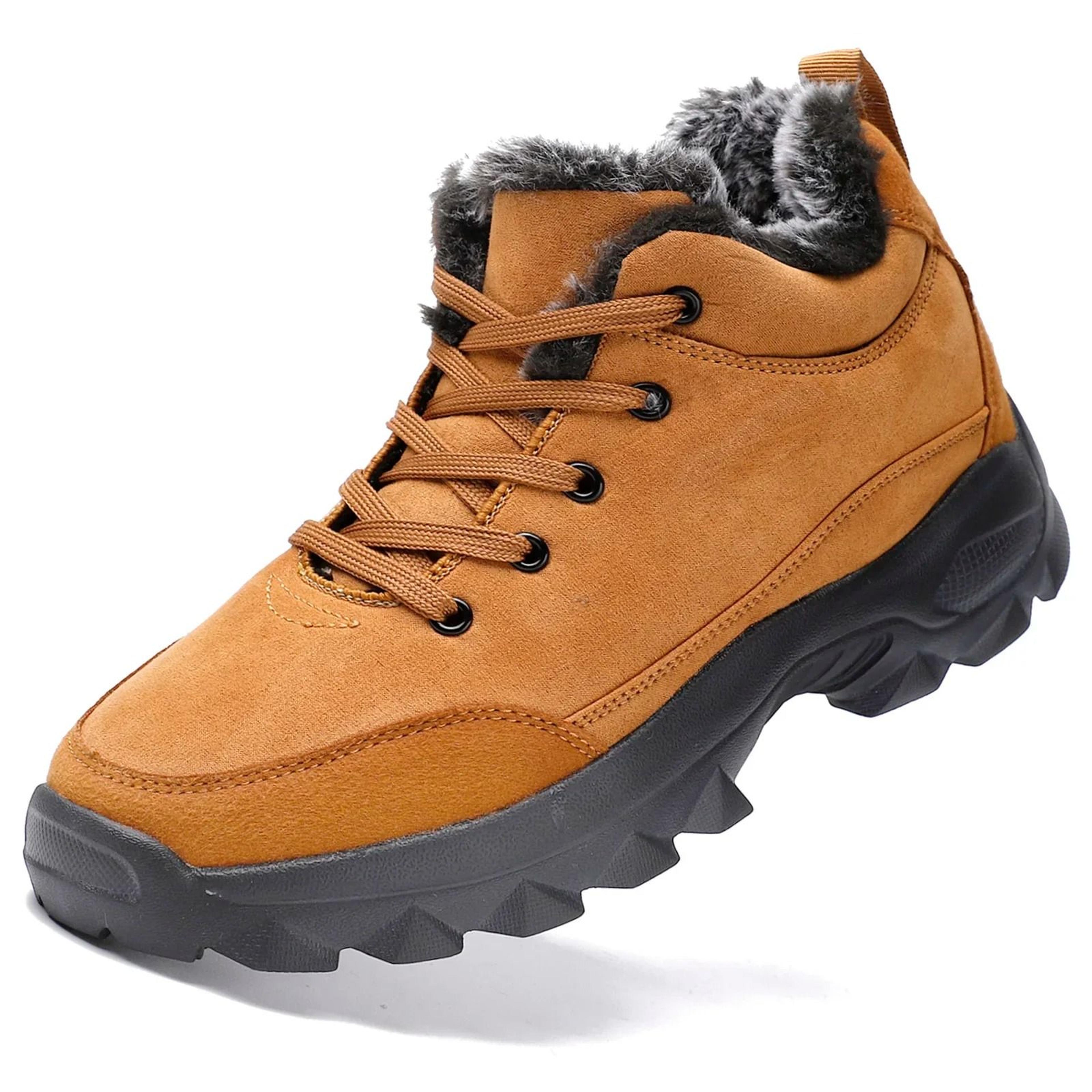 Mens FurLined Snow Boots Warm Outdoor Winter Ankle Shoes 3