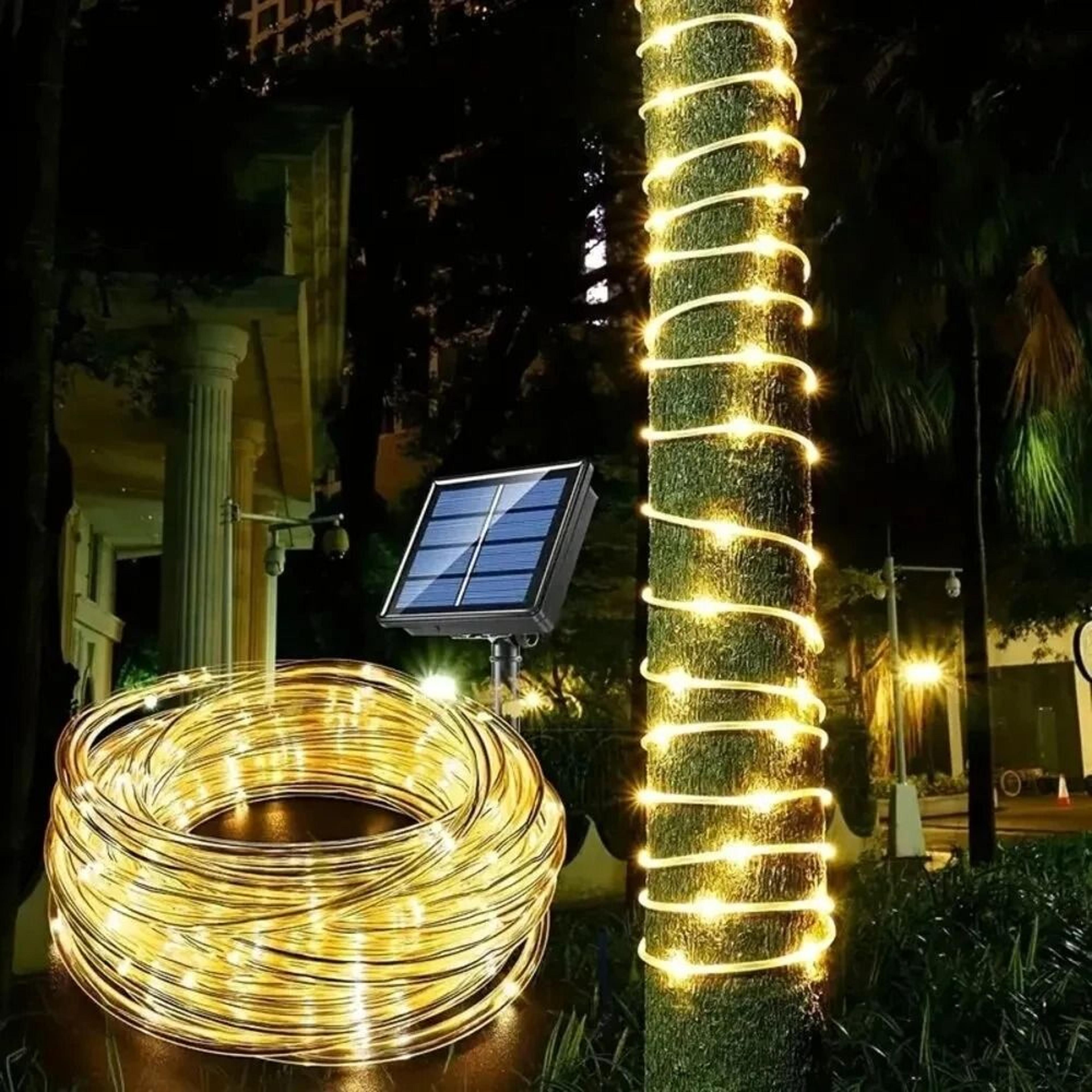 Flexible Solar Rope Lights Outdoor With 8 Modes And Waterproof LED Fairy Lights 8