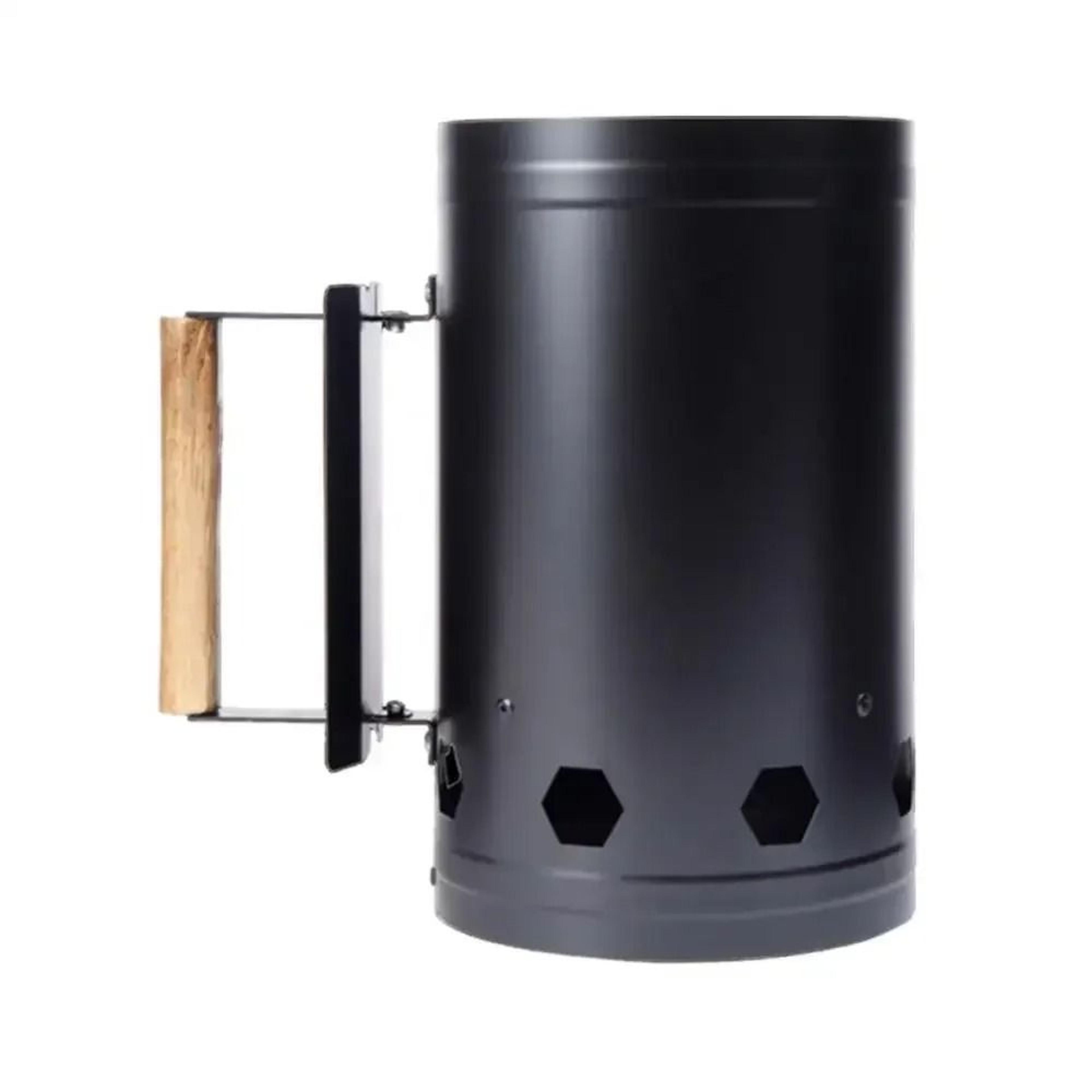 rapid charcoal chimney starter stainless steel bbq ignition bucket with wooden handle
