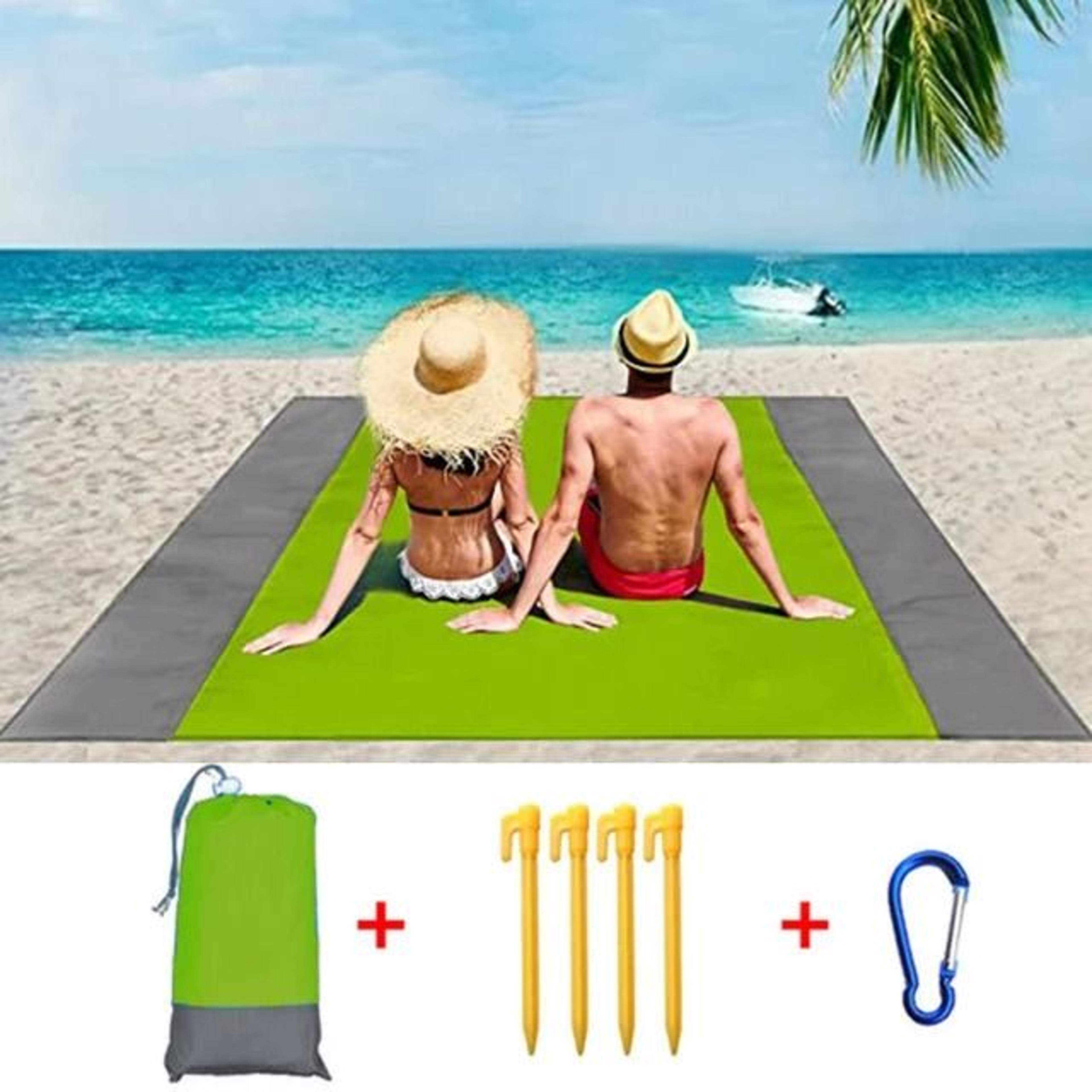 Oversized Sandproof Beach Blanket Waterproof Windproof Picnic Mat With Pocket 3