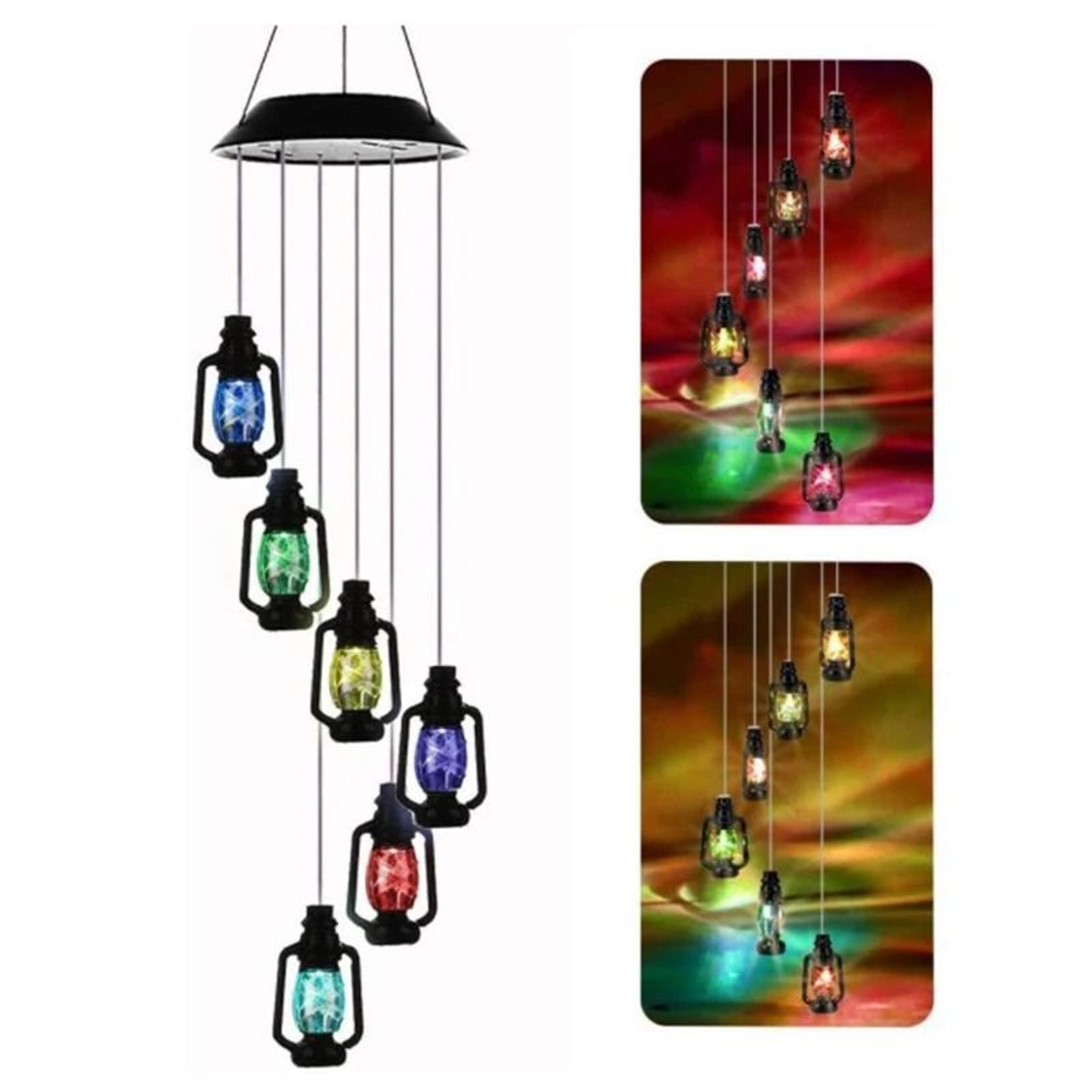 Retro Solar Wind Chime Lantern ColorChanging Hanging Garden Light 2