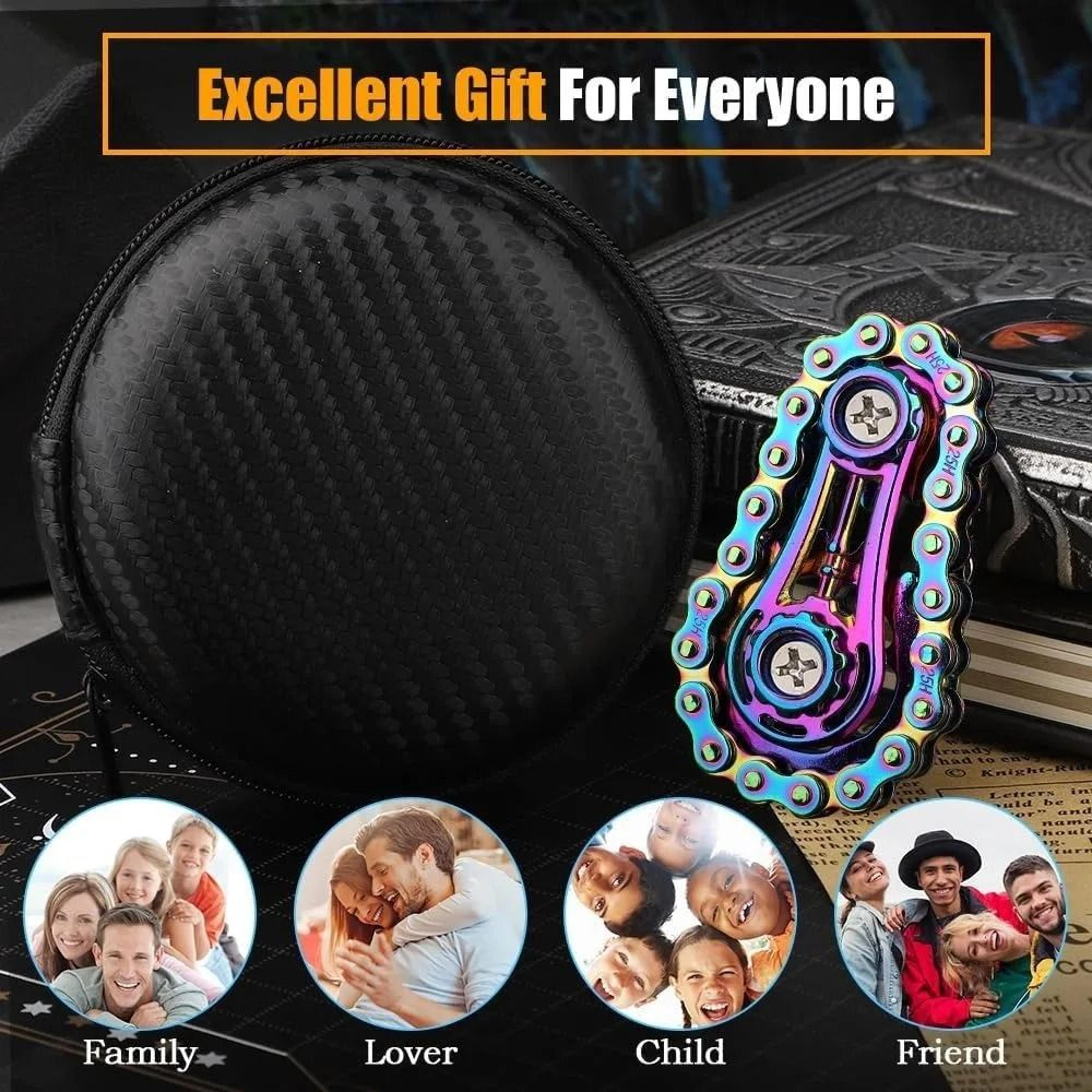 Metal Bike Chain Fidget Toy Pocket EDC Sensory Finger Spinner 7