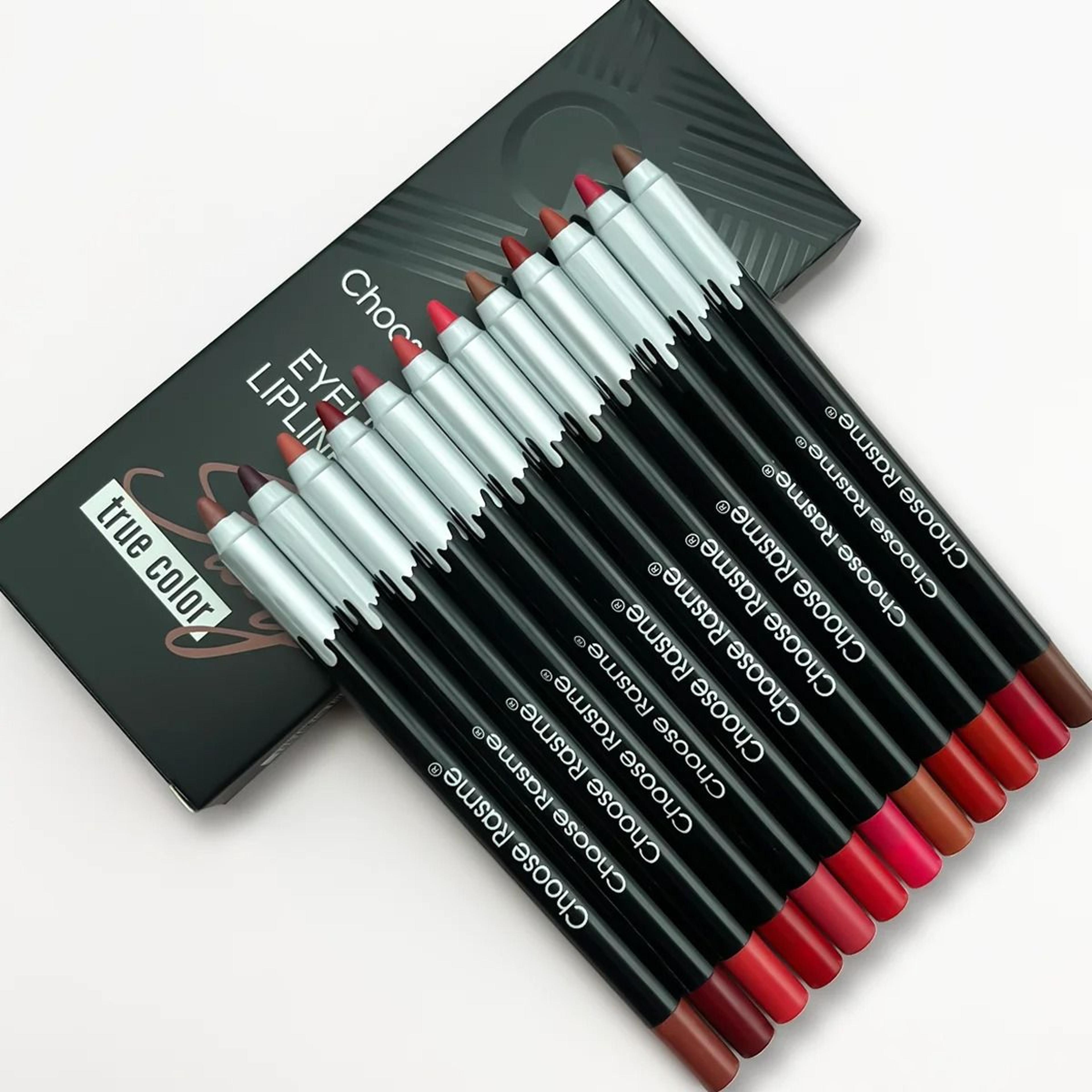 12-color matte lip liner set long-lasting lip pencil gift collection