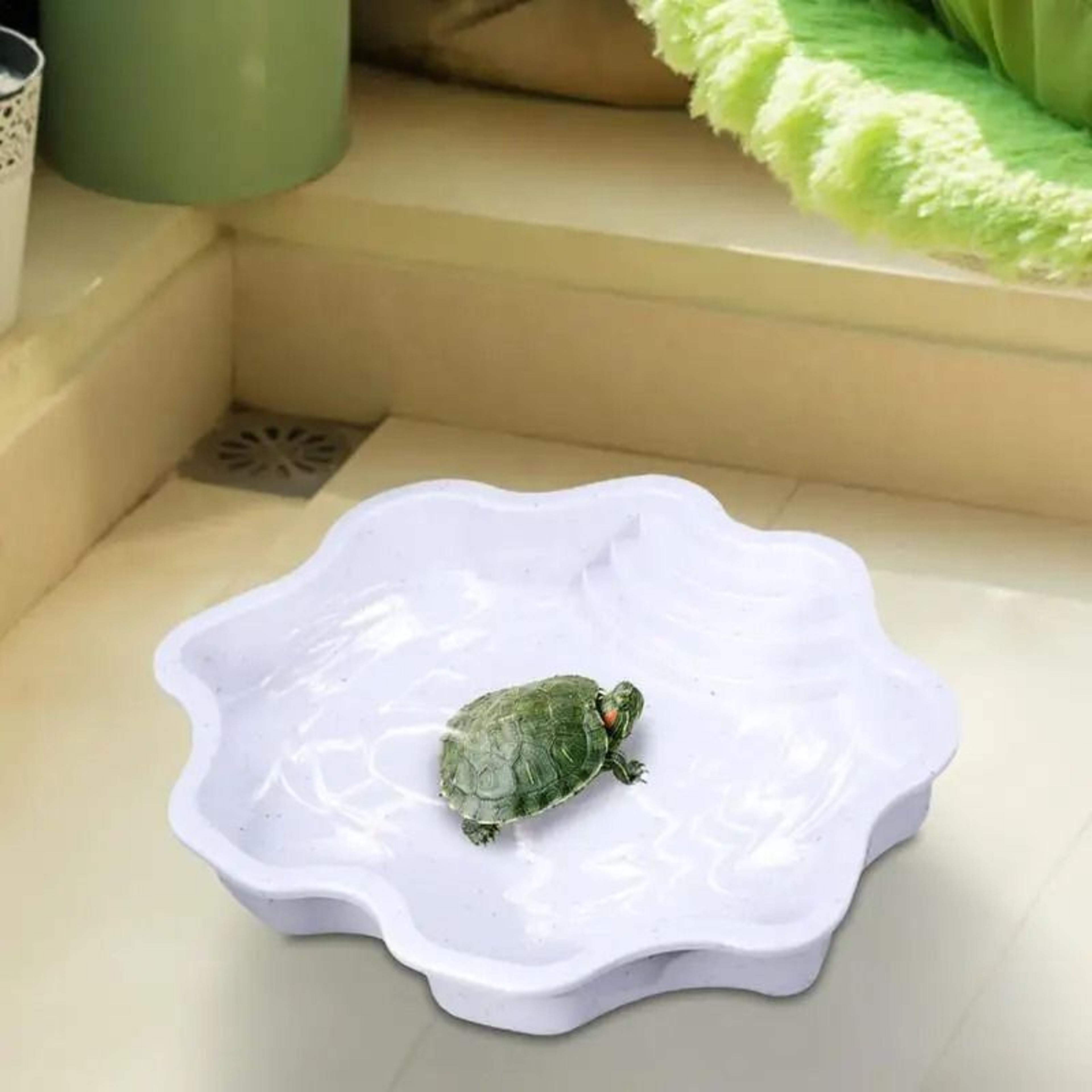 Large Turtle Bathing Pool With NonSlip Ramp And Reptile Feeding Bowl 4