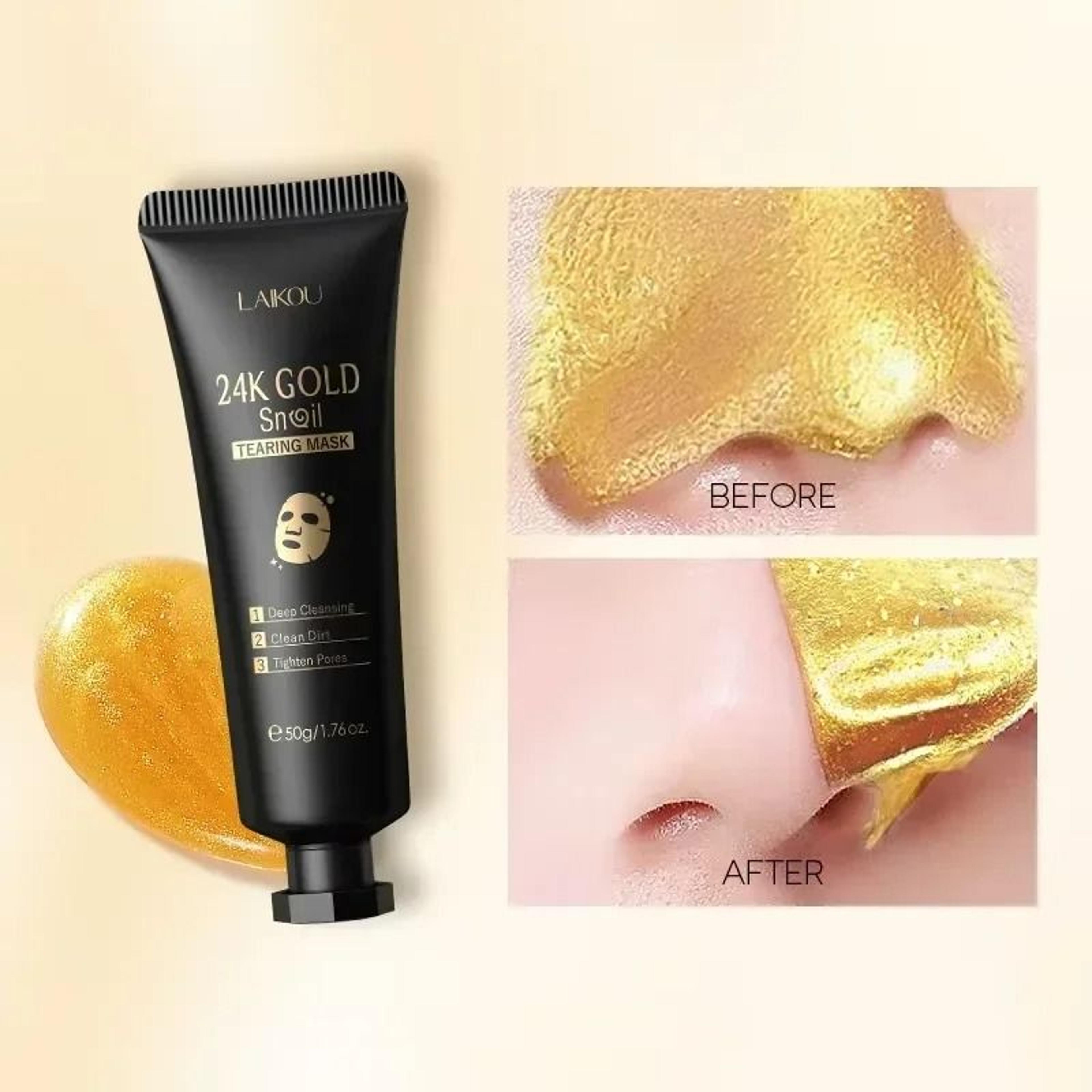24k gold snail peel off mask 50g deep cleansing and oil control face mask