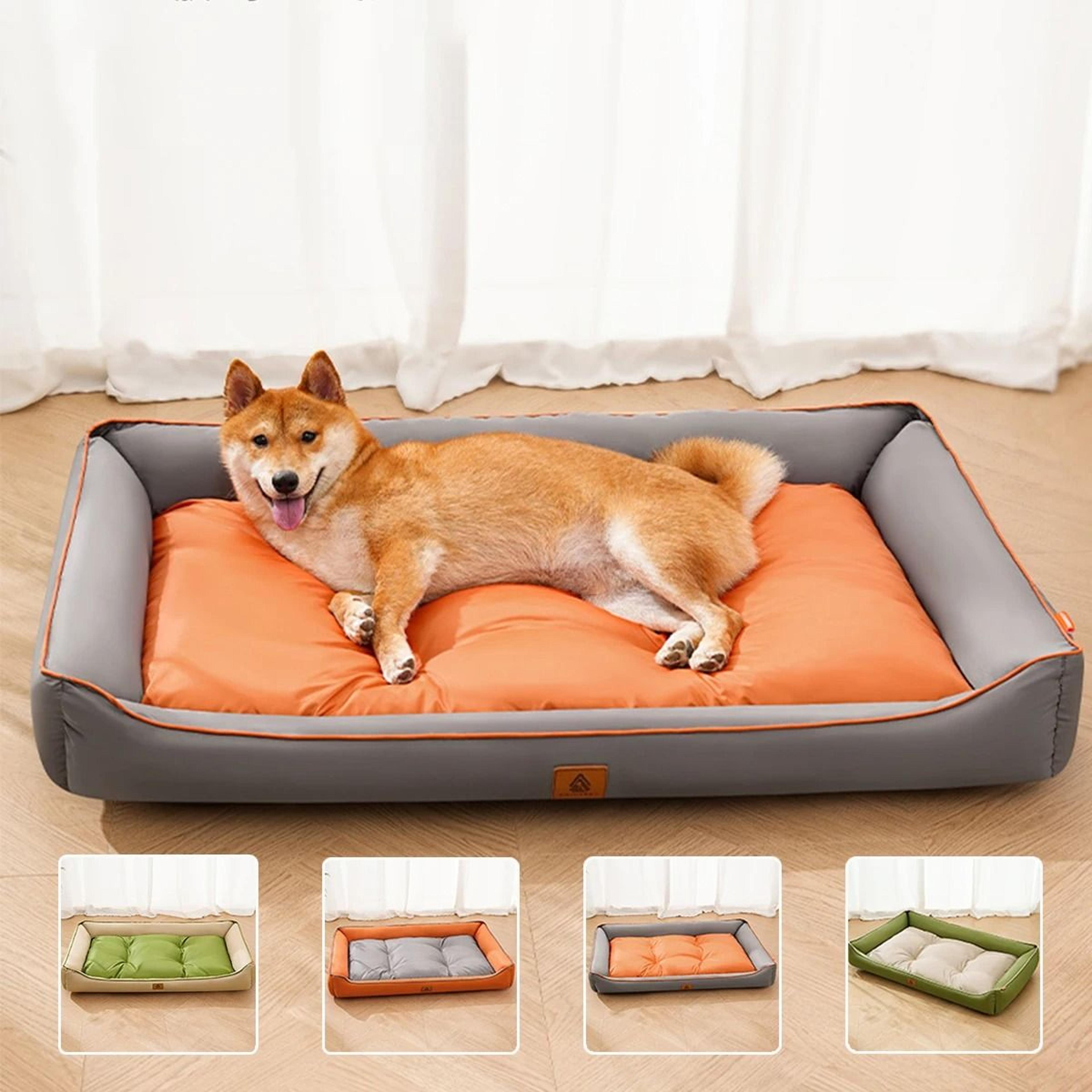 waterproof large dog bed soft all-season cooling pet mat with raised sides