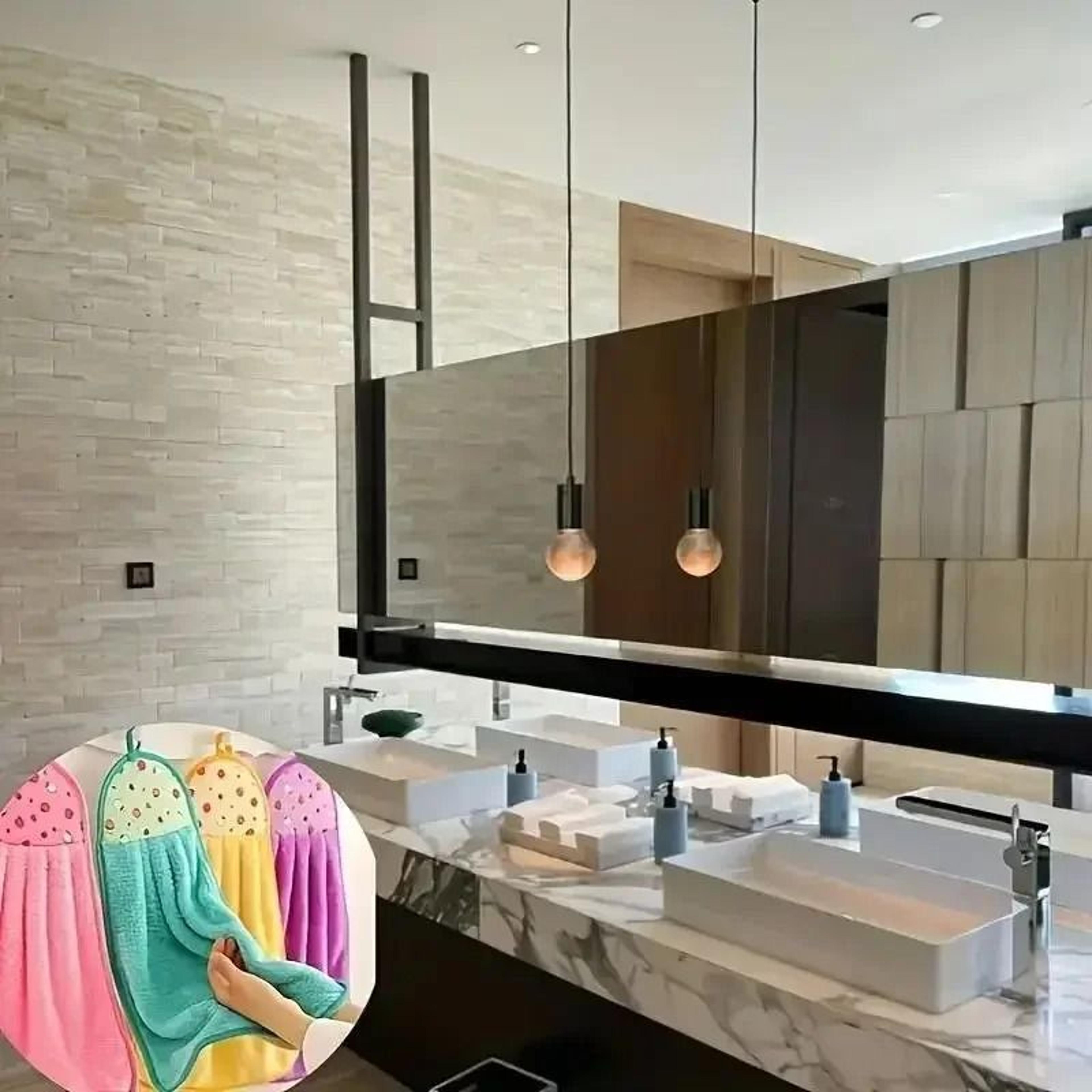 Soft Coral Velvet Hand Towel Absorbent Hanging Kitchen And Bathroom Cloth 7