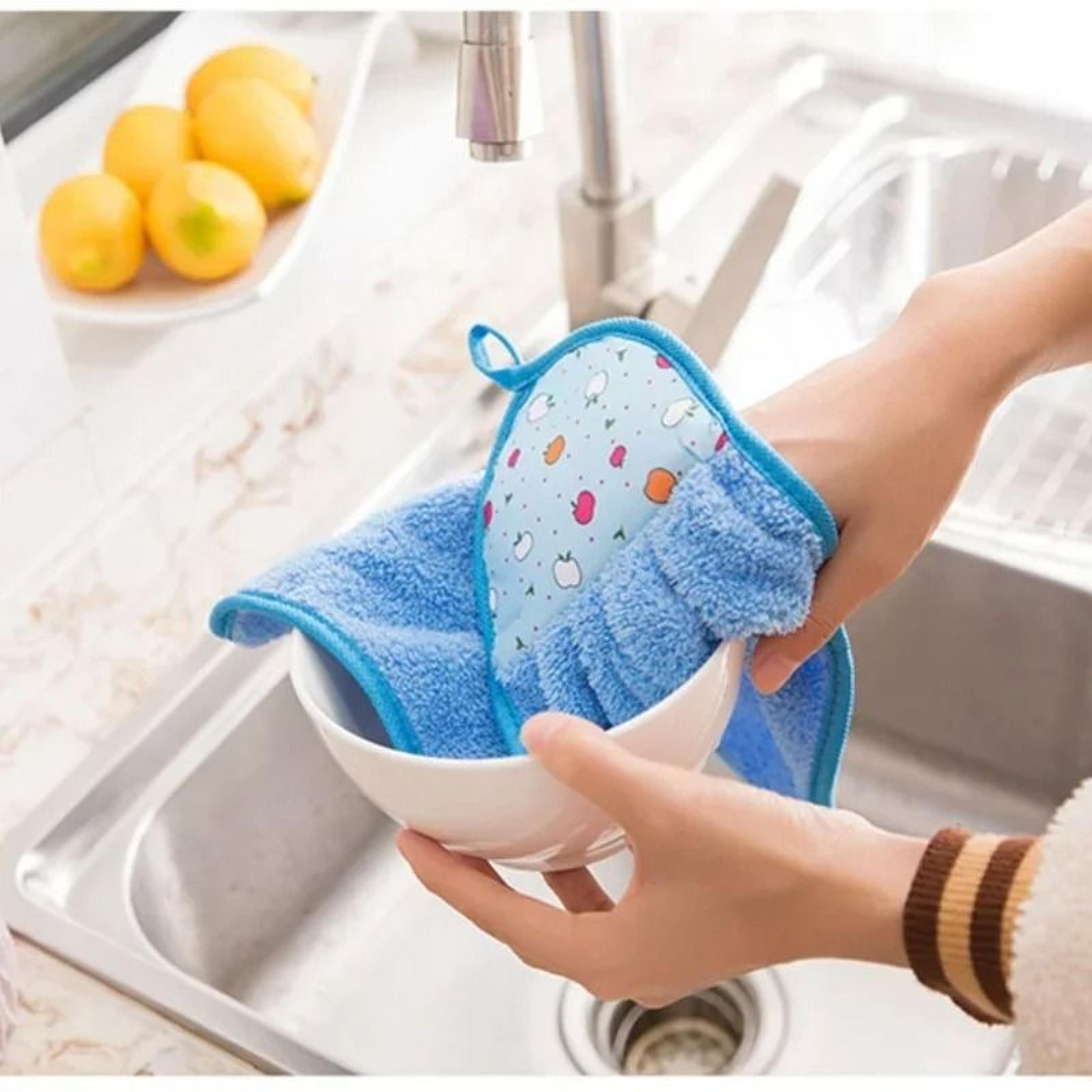 Soft Coral Velvet Hand Towel Absorbent Hanging Kitchen And Bathroom Cloth 4