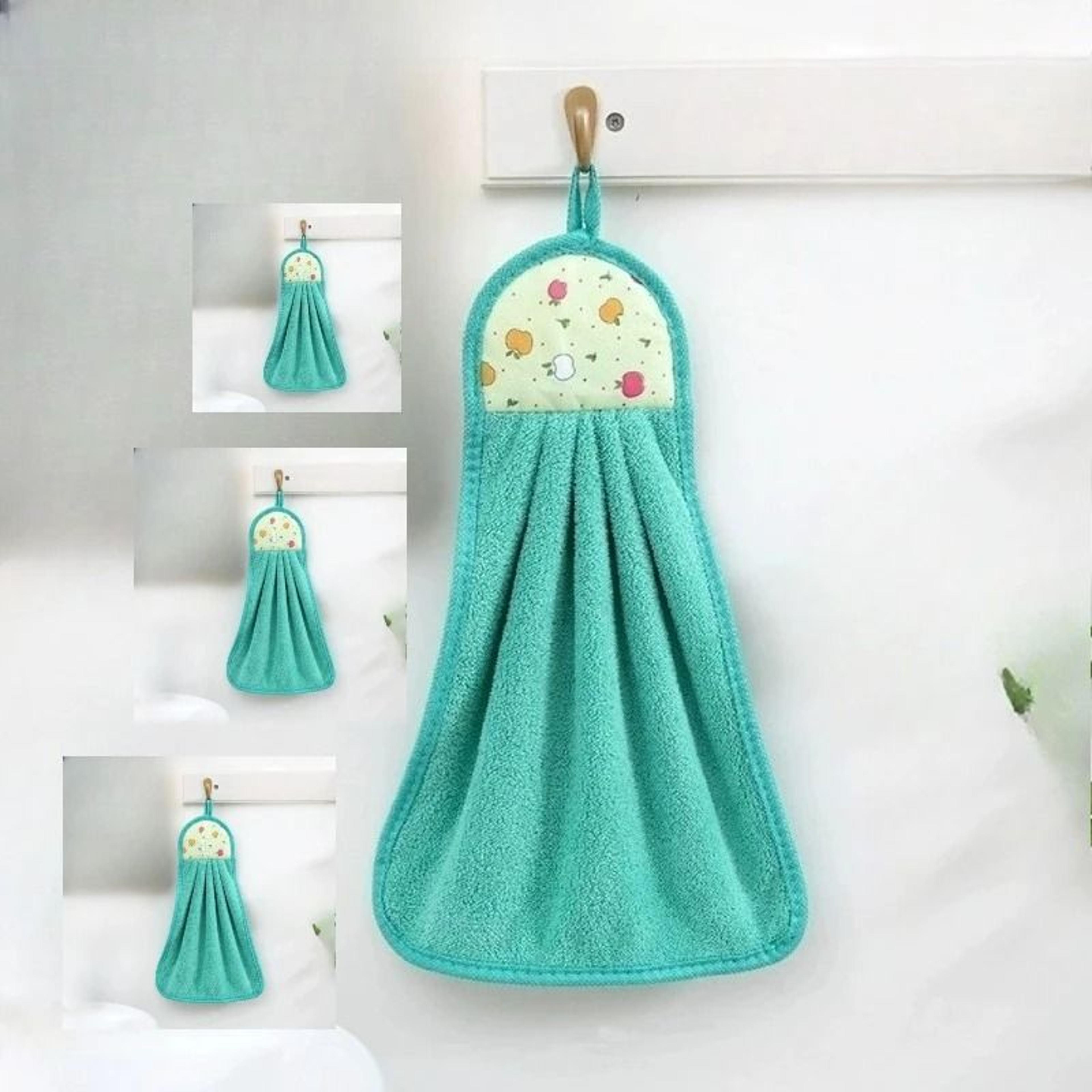 Soft Coral Velvet Hand Towel Absorbent Hanging Kitchen And Bathroom Cloth 6