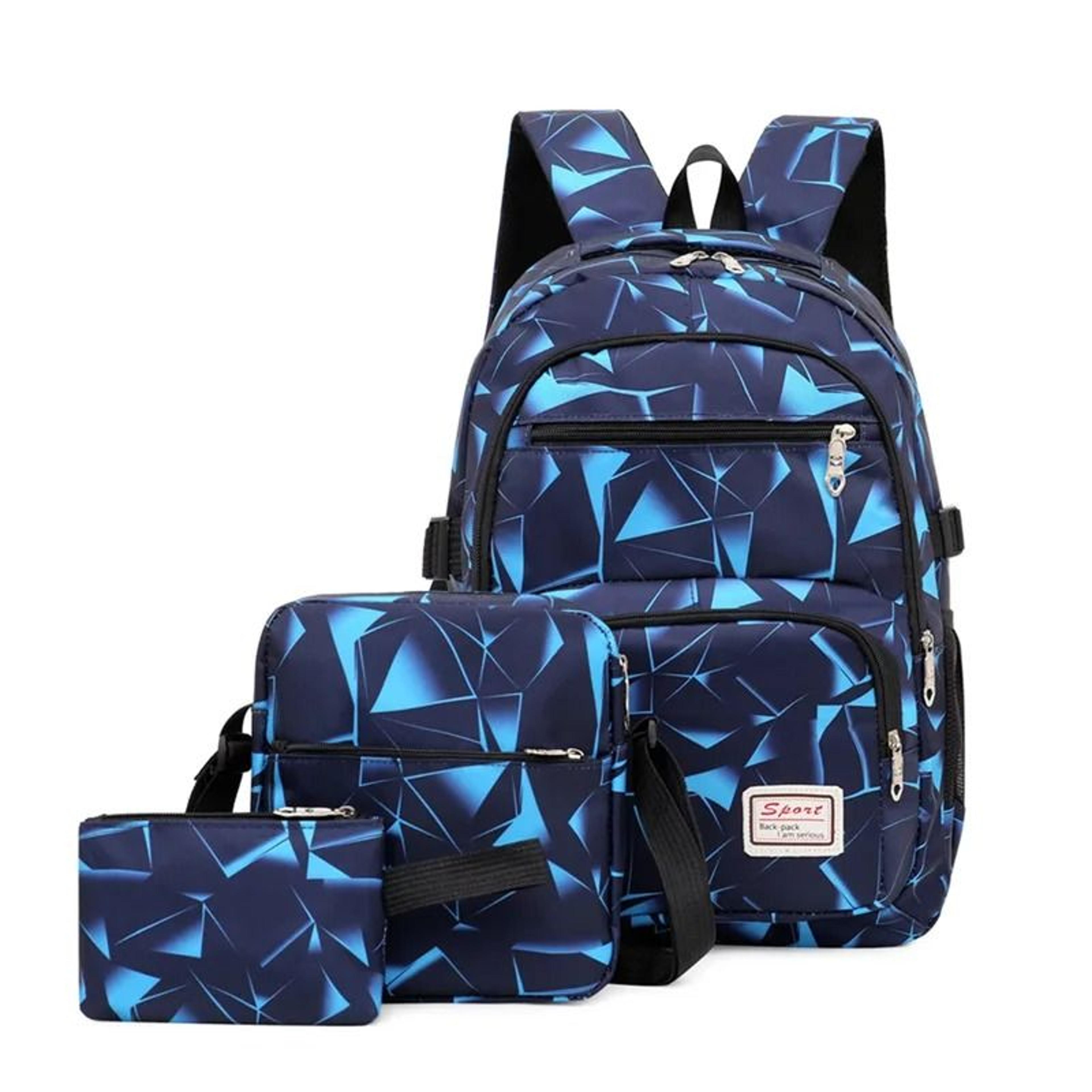 3Piece Student Backpack Set Large School Bag With Shoulder Bag And Pencil Case 3