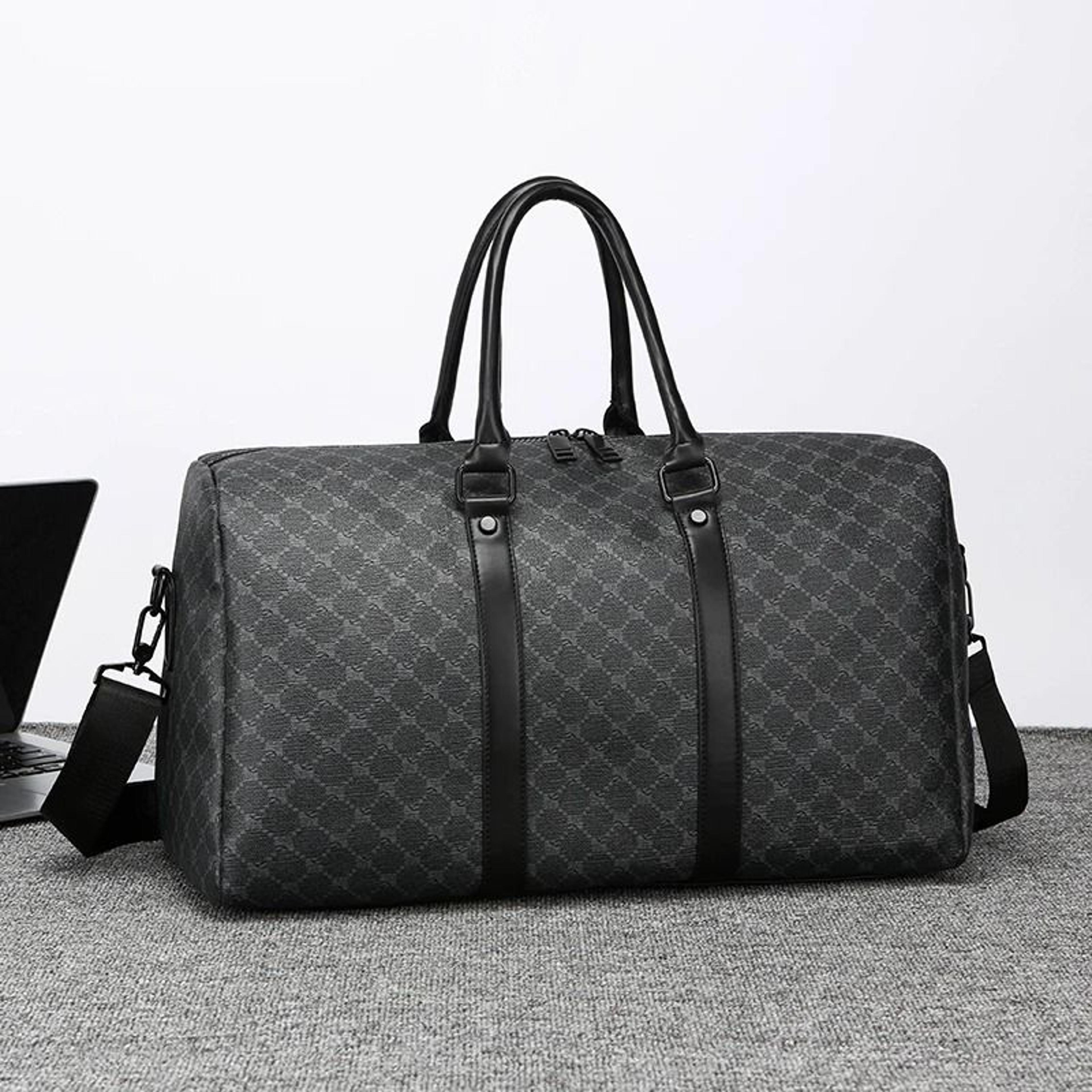 mens large capacity travel bag waterproof pu leather business weekender